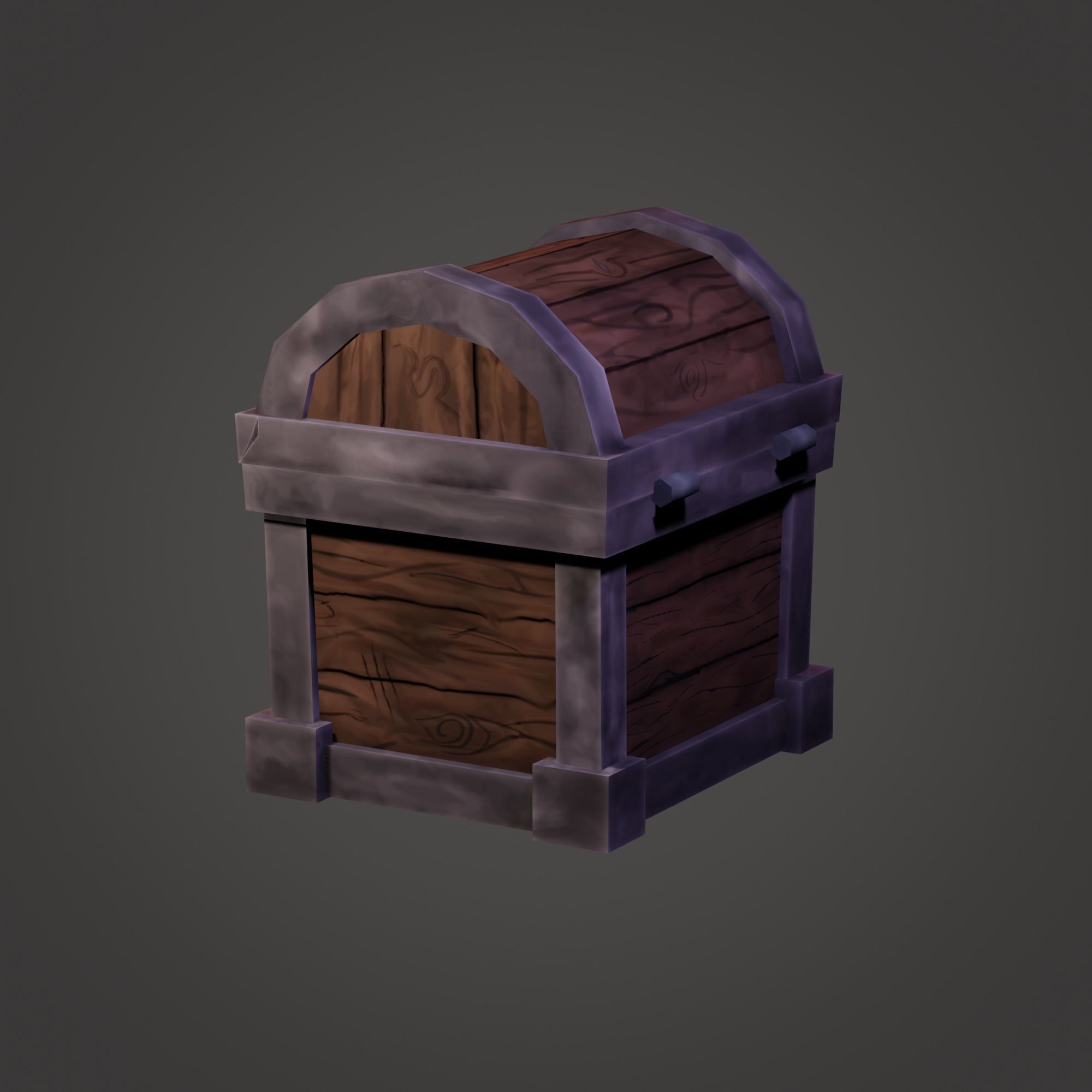 Treasure Chest  Low-poly 3D model_3