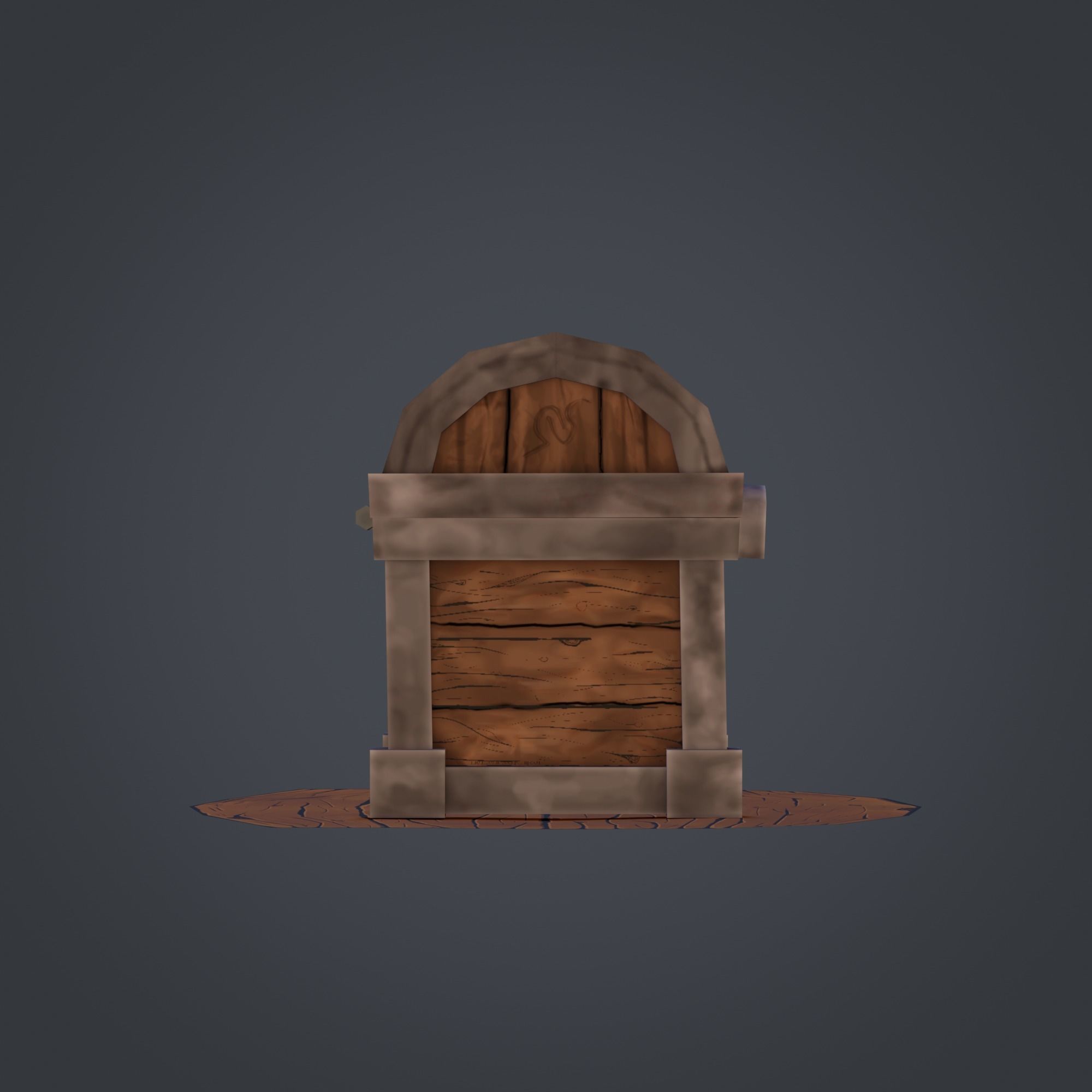Treasure Chest  Low-poly 3D model_10