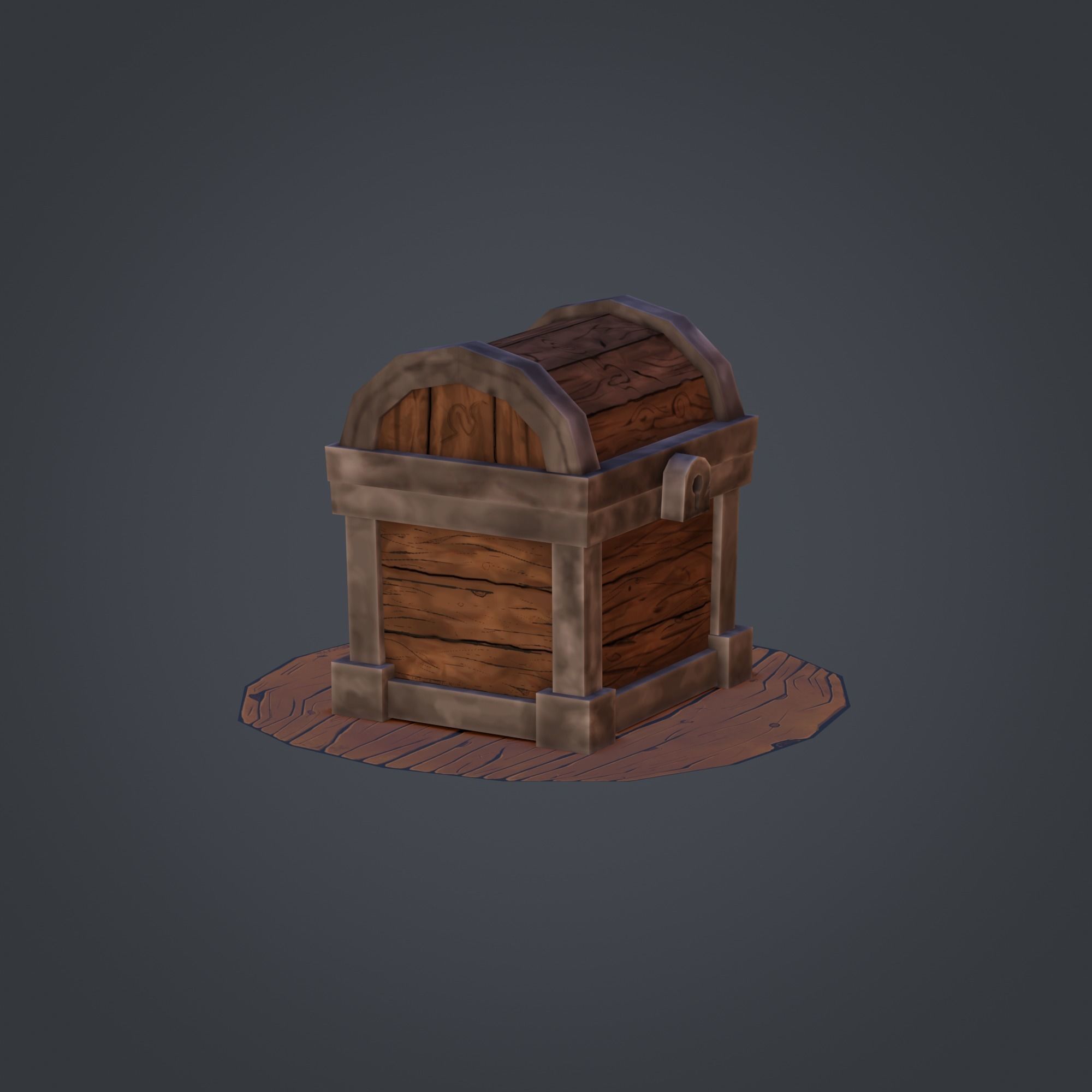 Treasure Chest  Low-poly 3D model_6