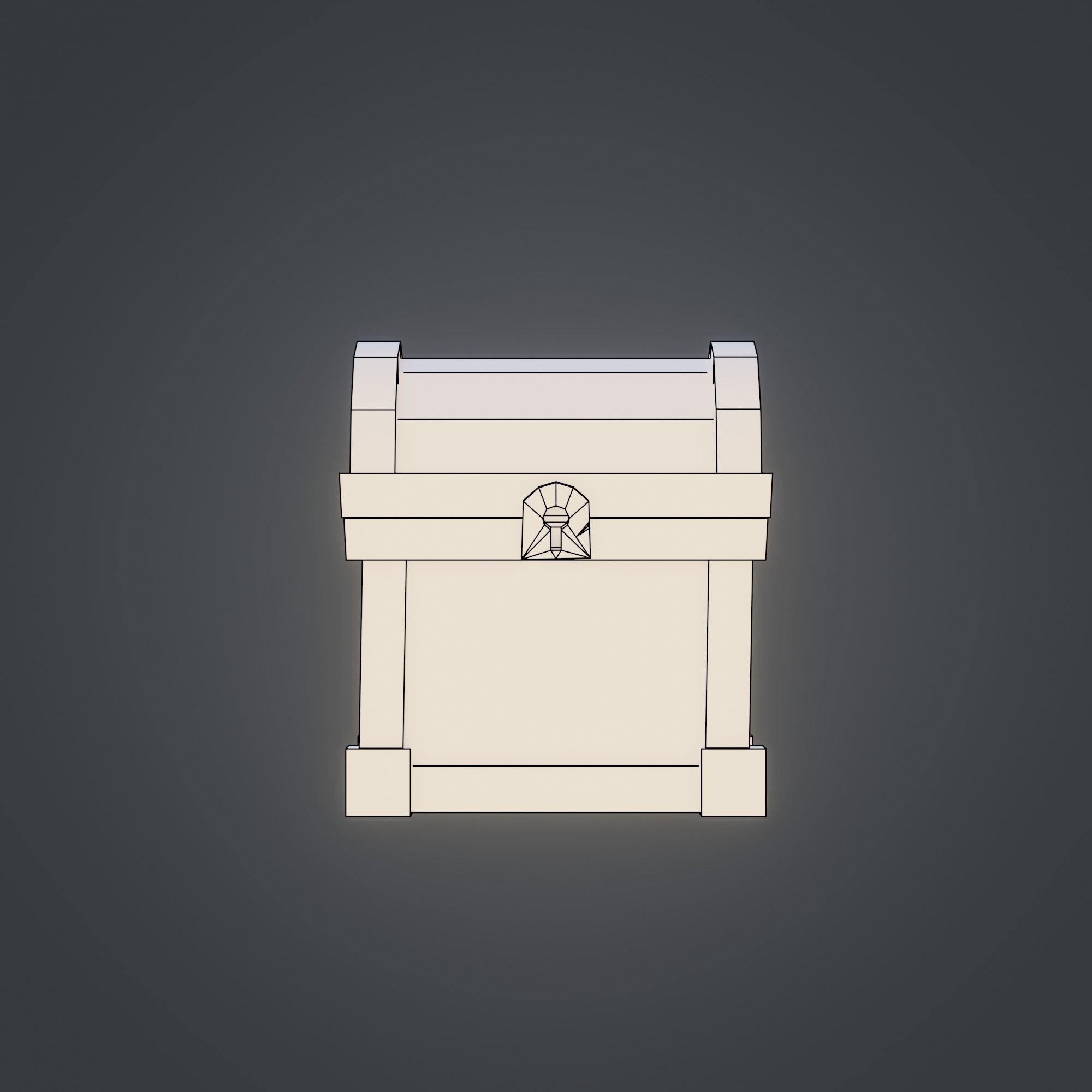 Treasure Chest  Low-poly 3D model_23