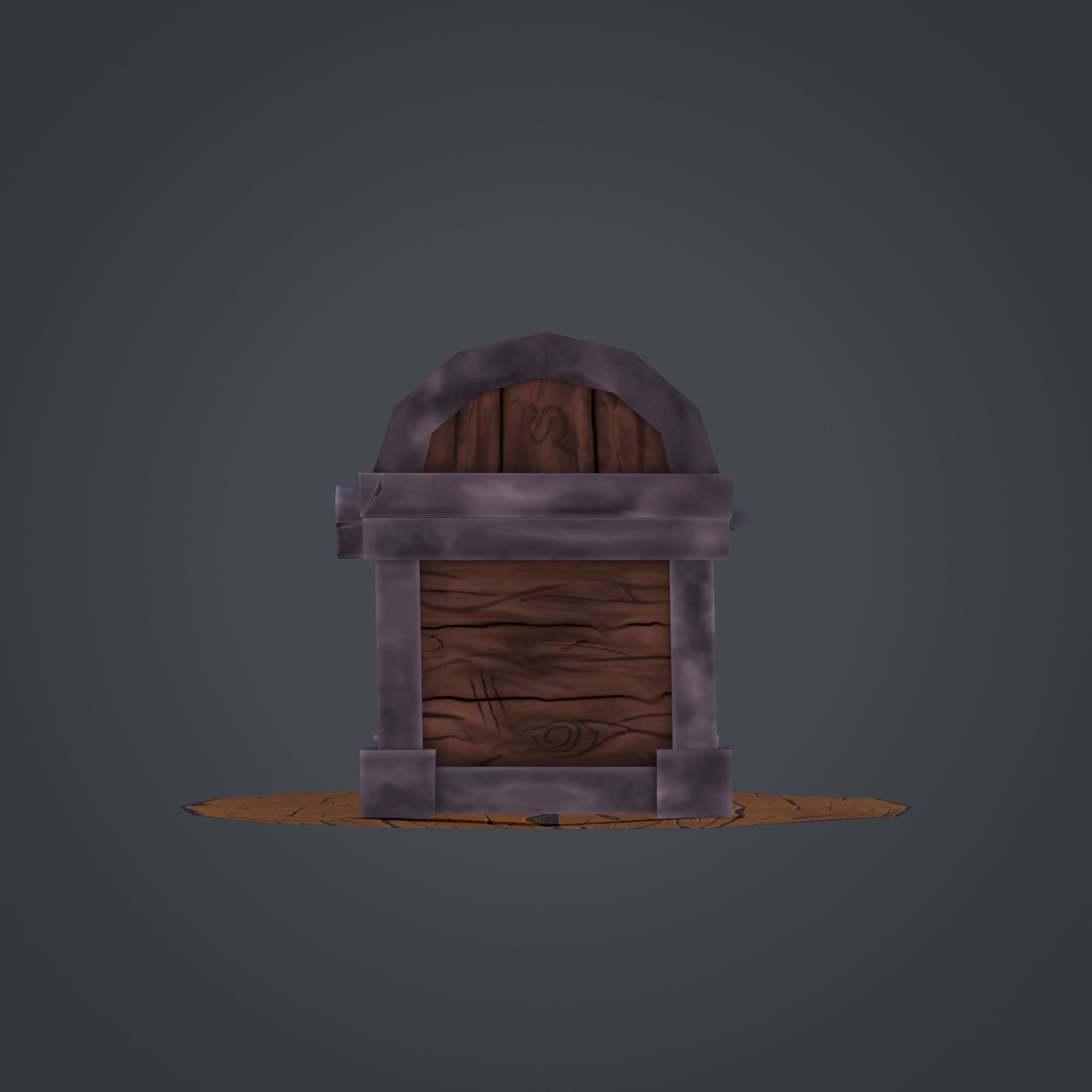 Treasure Chest  Low-poly 3D model_11