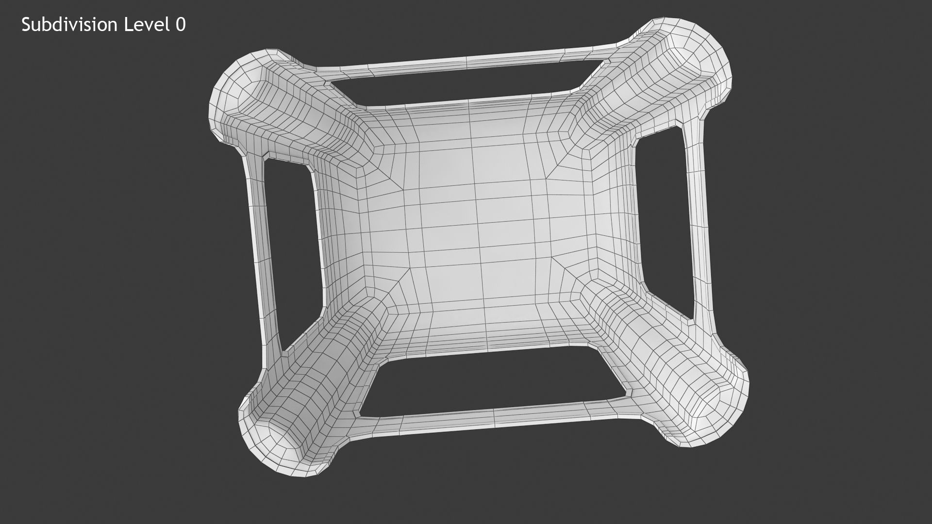 Stool plastic Low-poly 3D model_13