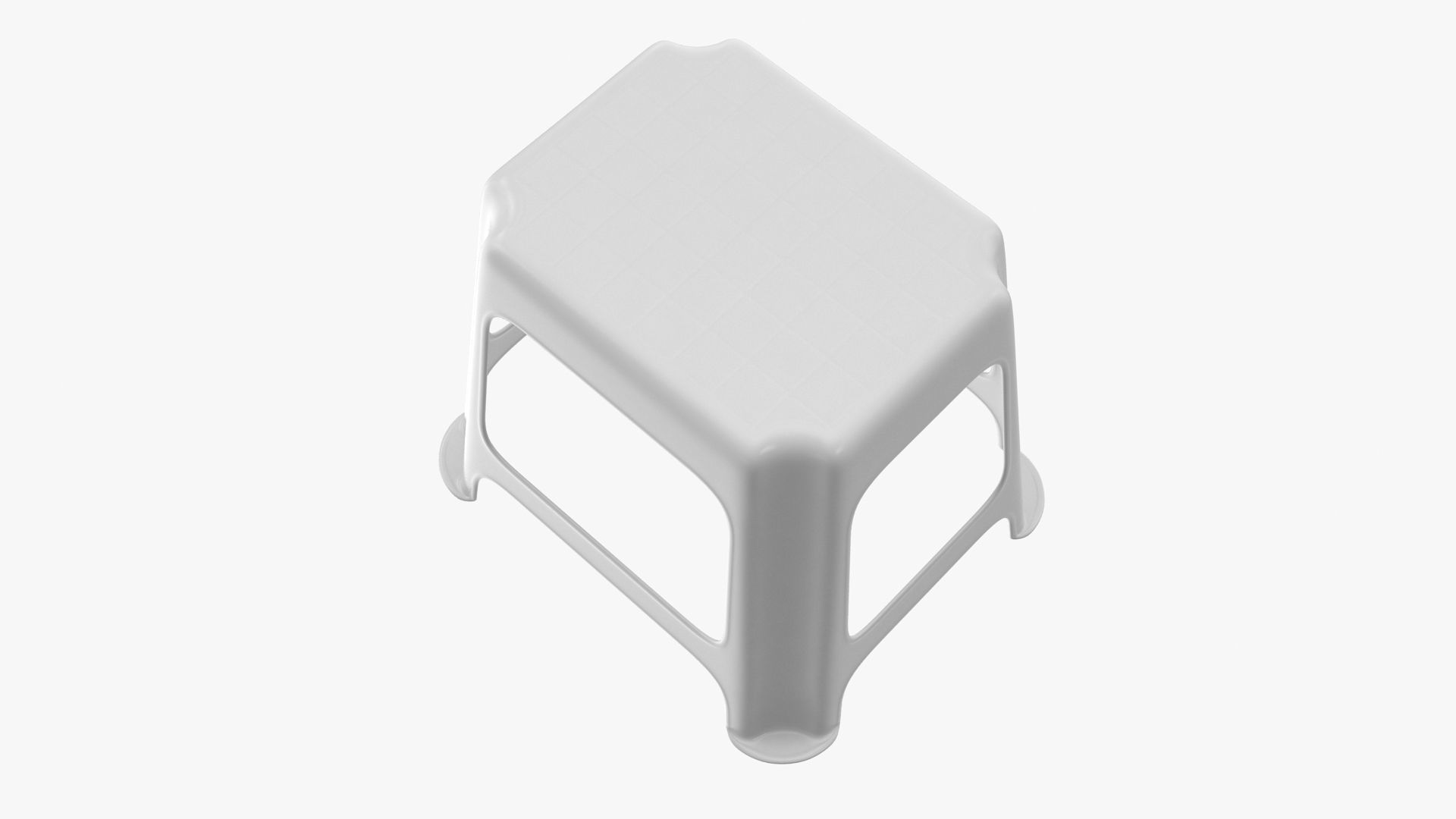 Stool plastic Low-poly 3D model_3