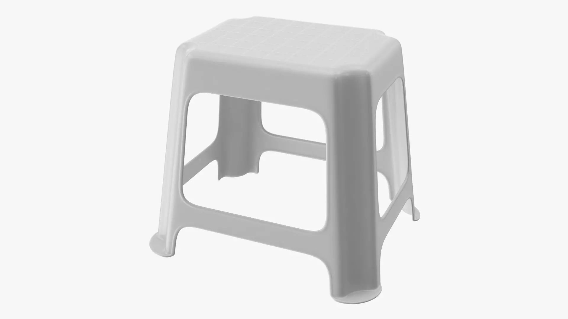 Stool plastic Low-poly 3D model_0