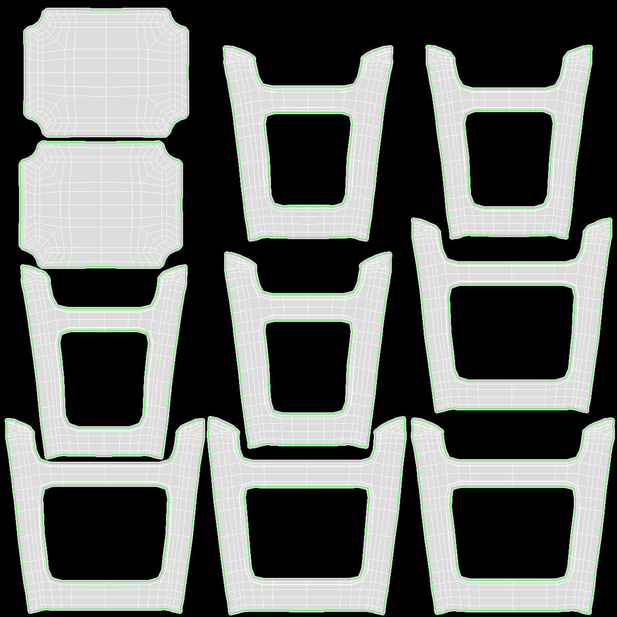 Stool plastic Low-poly 3D model_15