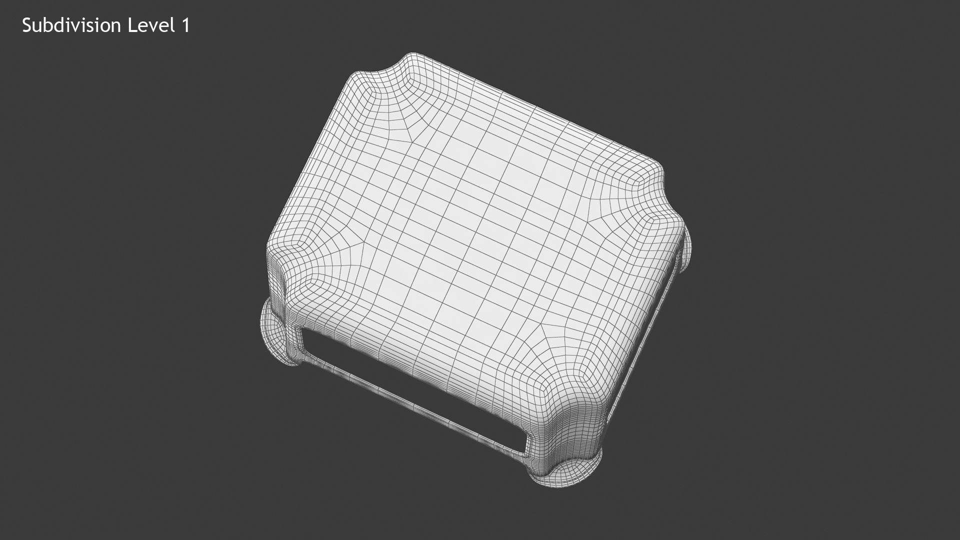 Stool plastic Low-poly 3D model_12
