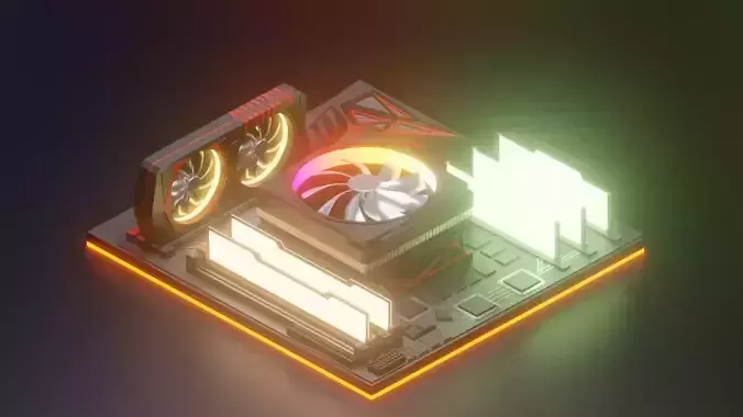 computer board 3D model