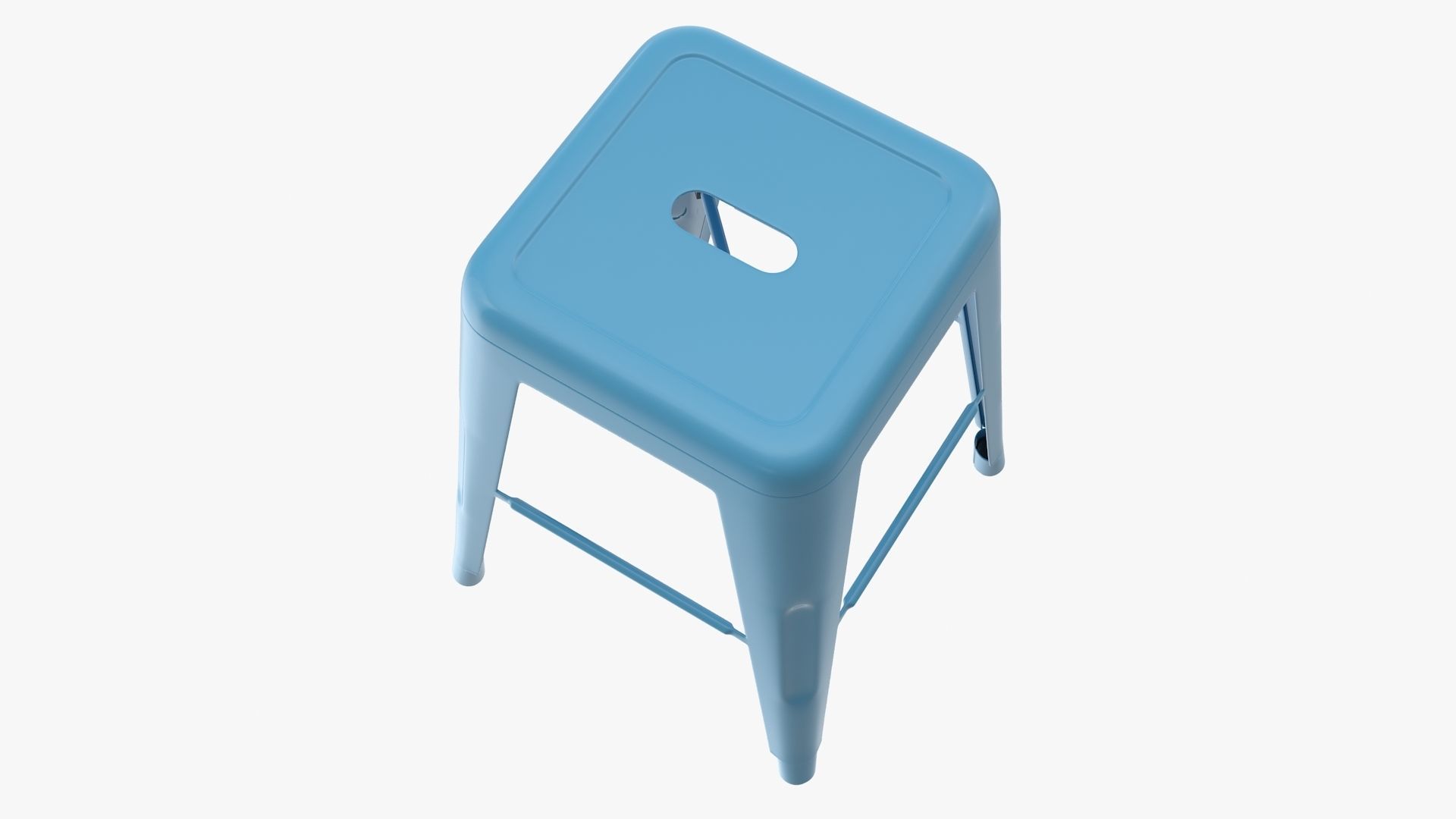 Metal Stool Low-poly 3D model_3