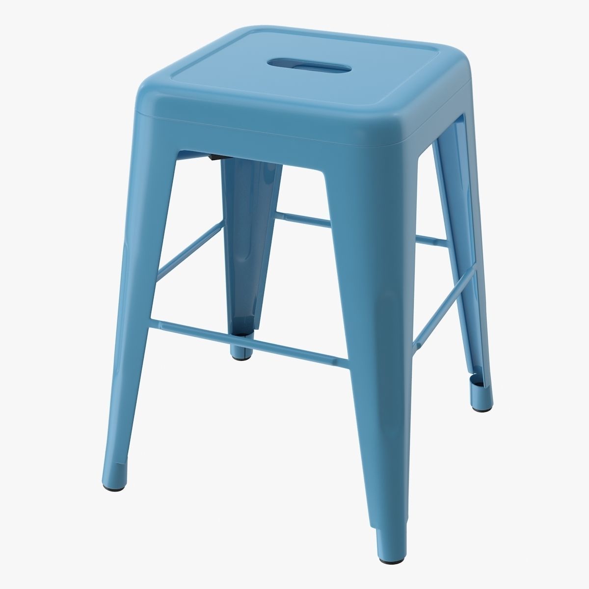 Metal Stool Low-poly 3D model_1