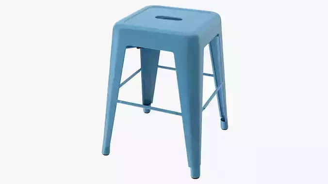 Metal Stool Low-poly 3D model