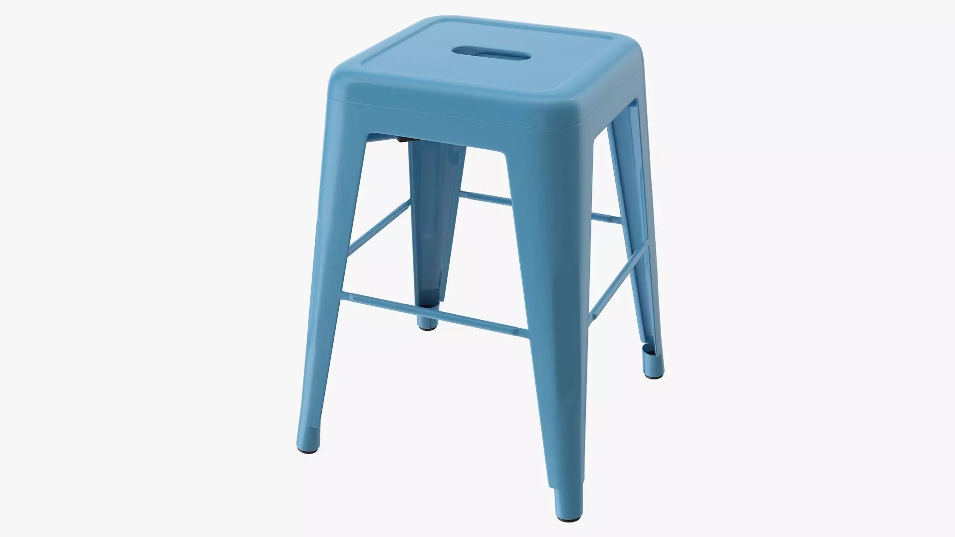 Metal Stool Low-poly 3D model_0
