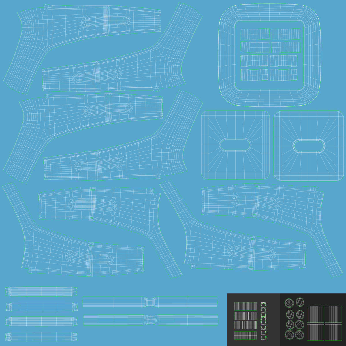 Metal Stool Low-poly 3D model_15