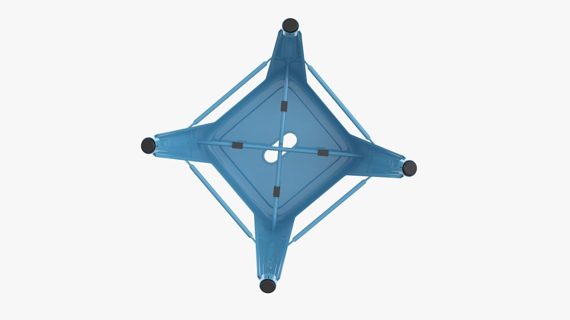 Metal Stool Low-poly 3D model_6