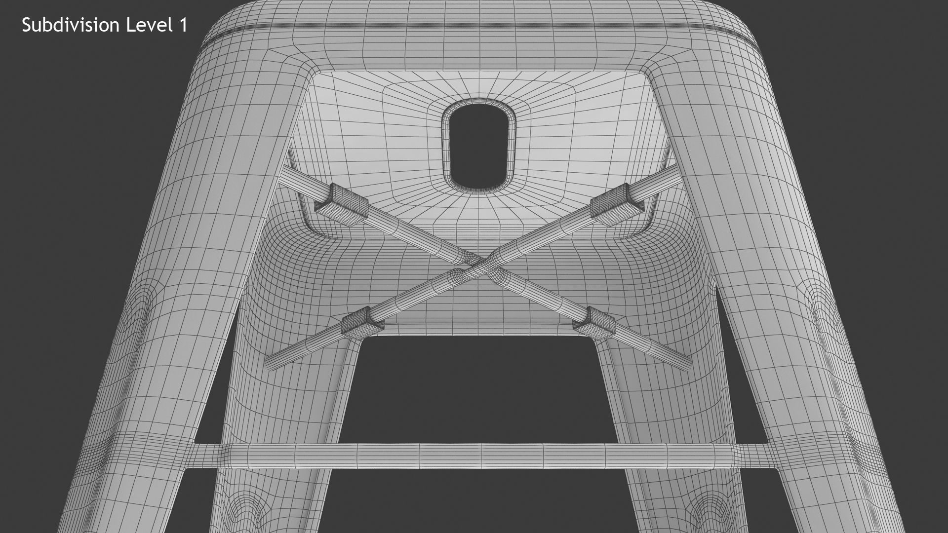 Metal Stool Low-poly 3D model_14