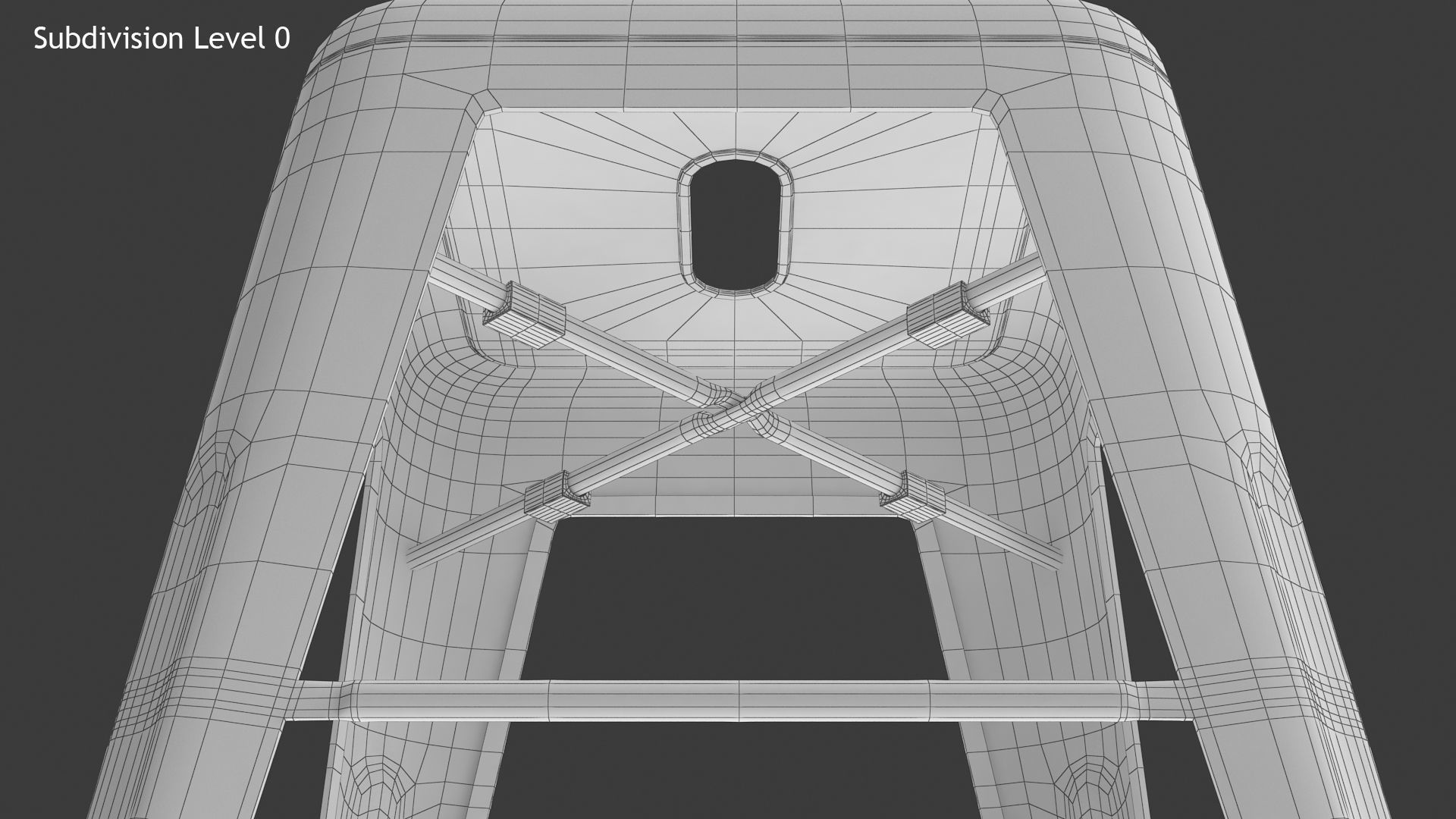 Metal Stool Low-poly 3D model_13