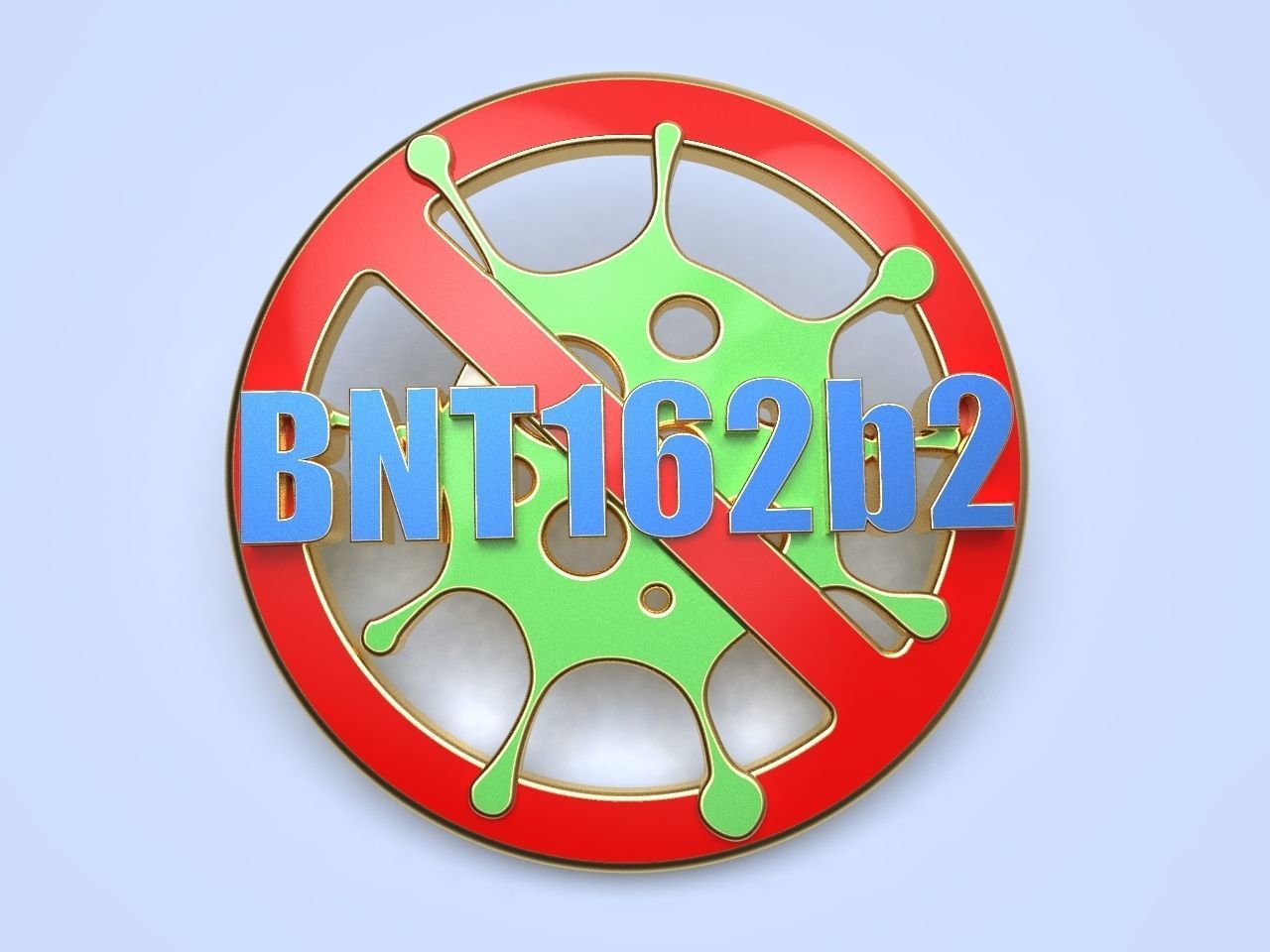 pin badge of a person vaccinated against coronavirus 3D print model_8