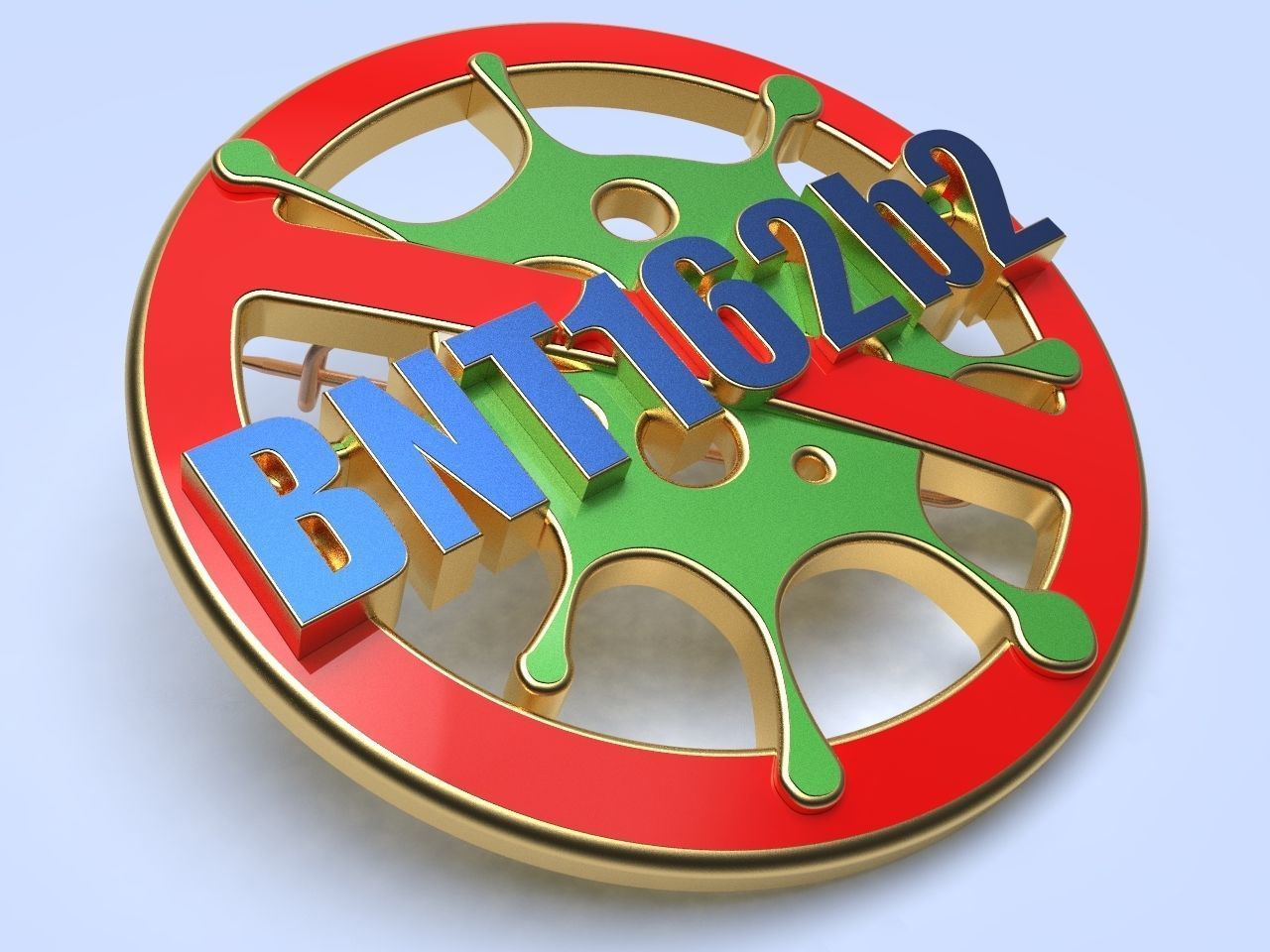 pin badge of a person vaccinated against coronavirus 3D print model_1