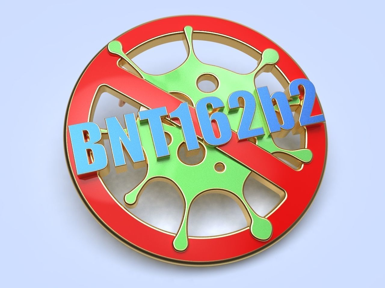 pin badge of a person vaccinated against coronavirus 3D print model_0