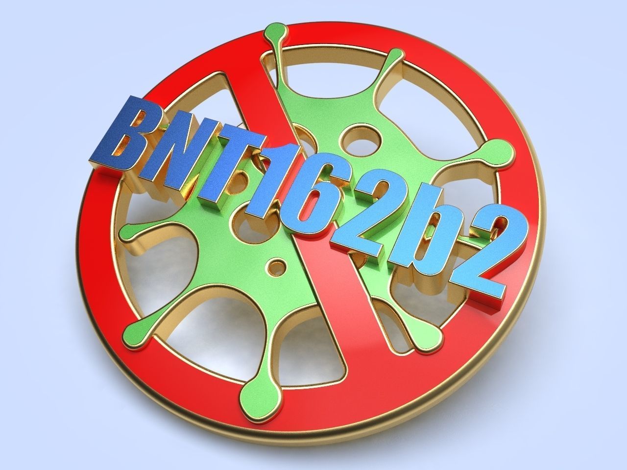 pin badge of a person vaccinated against coronavirus 3D print model_3