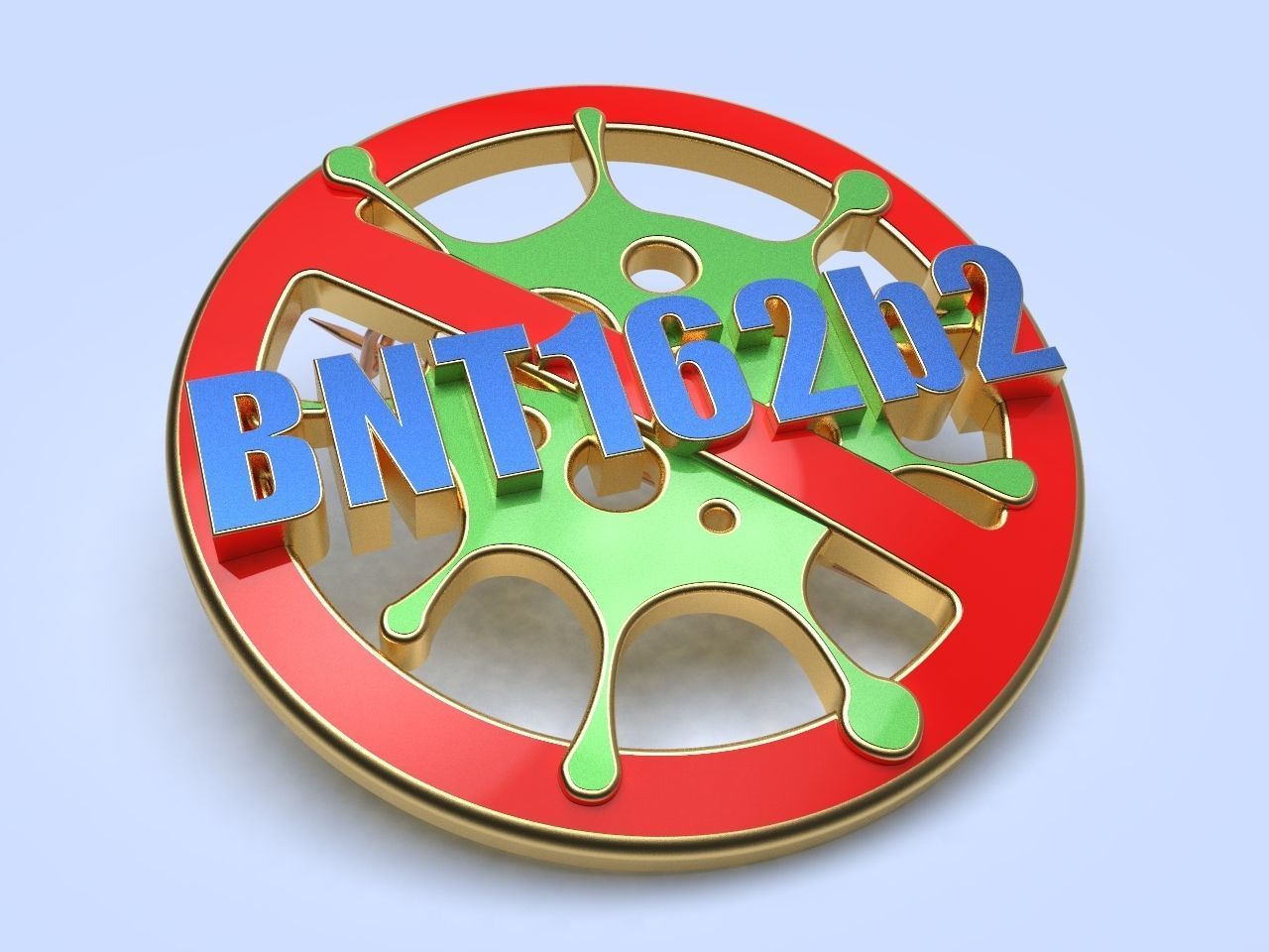 pin badge of a person vaccinated against coronavirus 3D print model_7