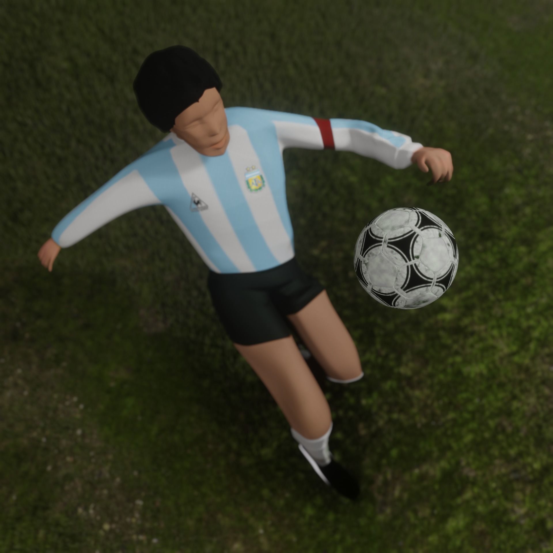 Maradona - D10S mundial 86 Low-poly 3D model_5