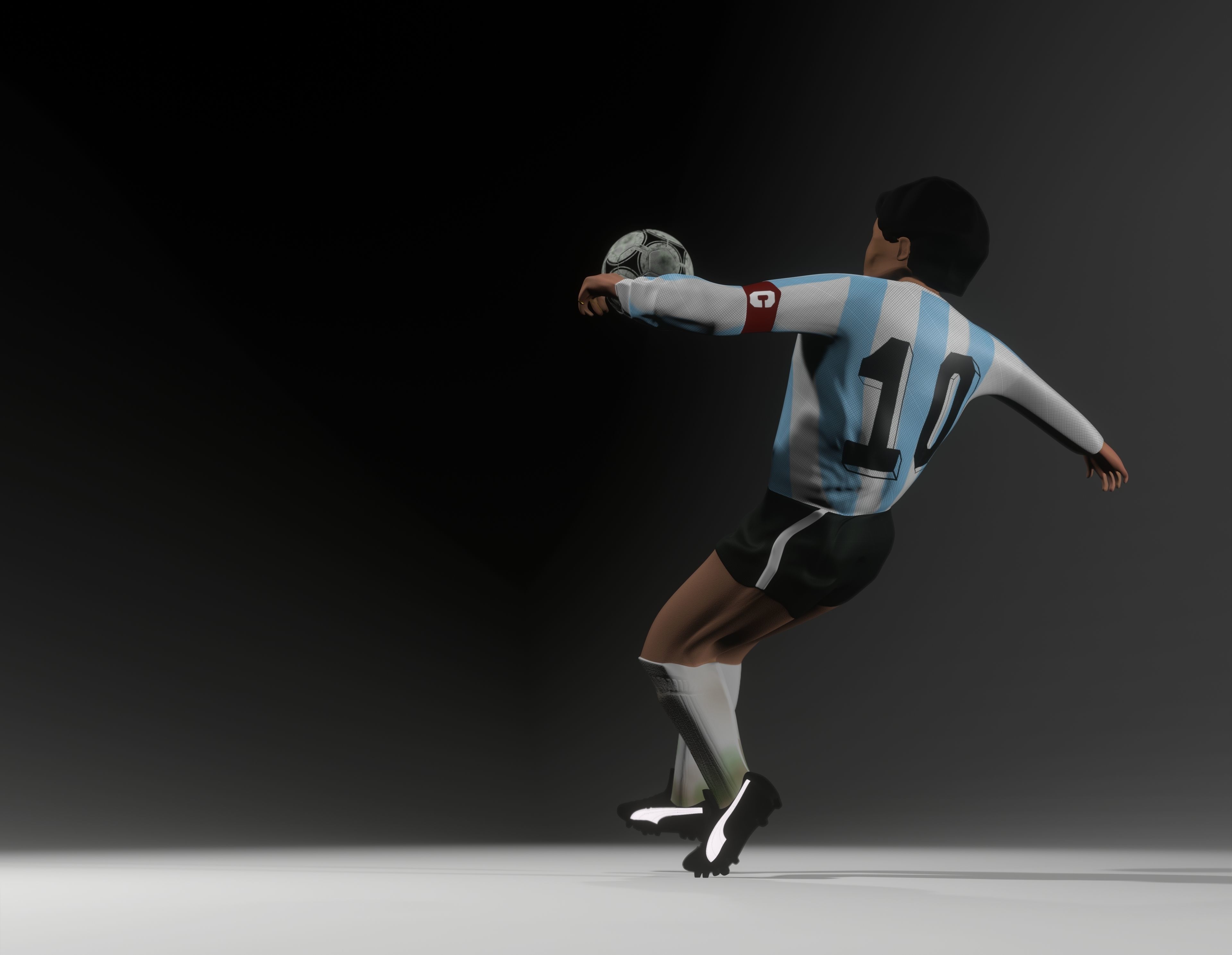 Maradona - D10S mundial 86 Low-poly 3D model_2