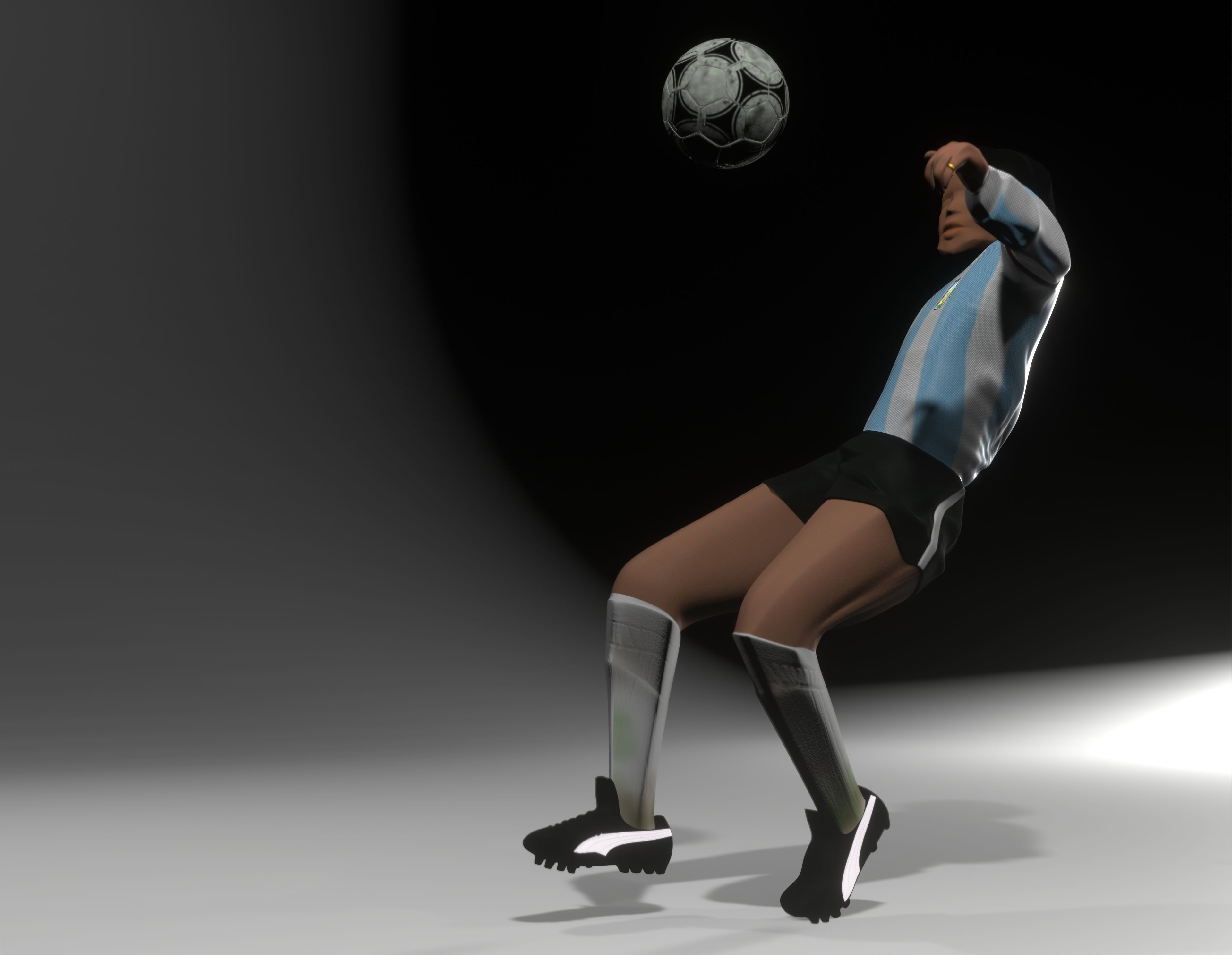 Maradona - D10S mundial 86 Low-poly 3D model_22