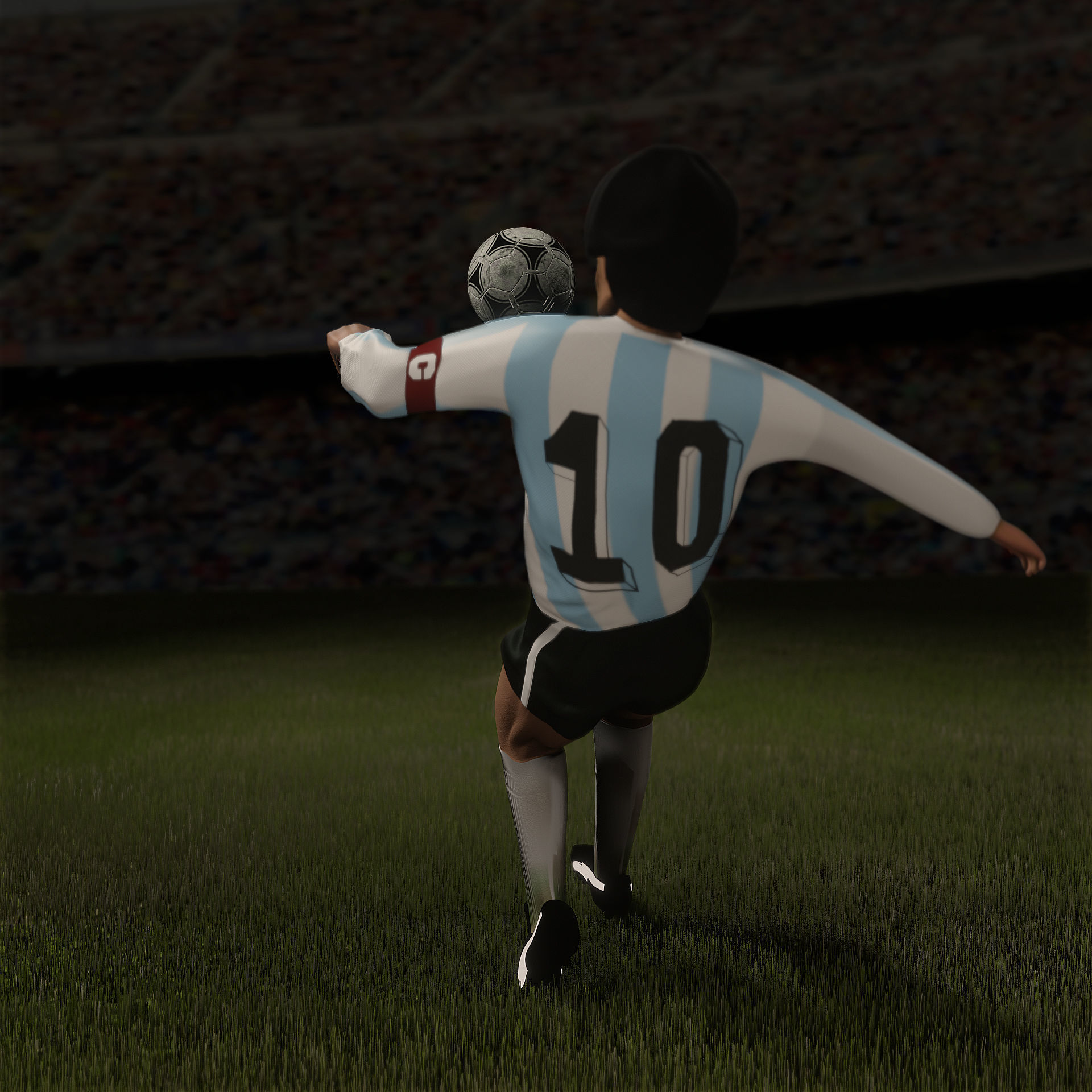 Maradona - D10S mundial 86 Low-poly 3D model_3