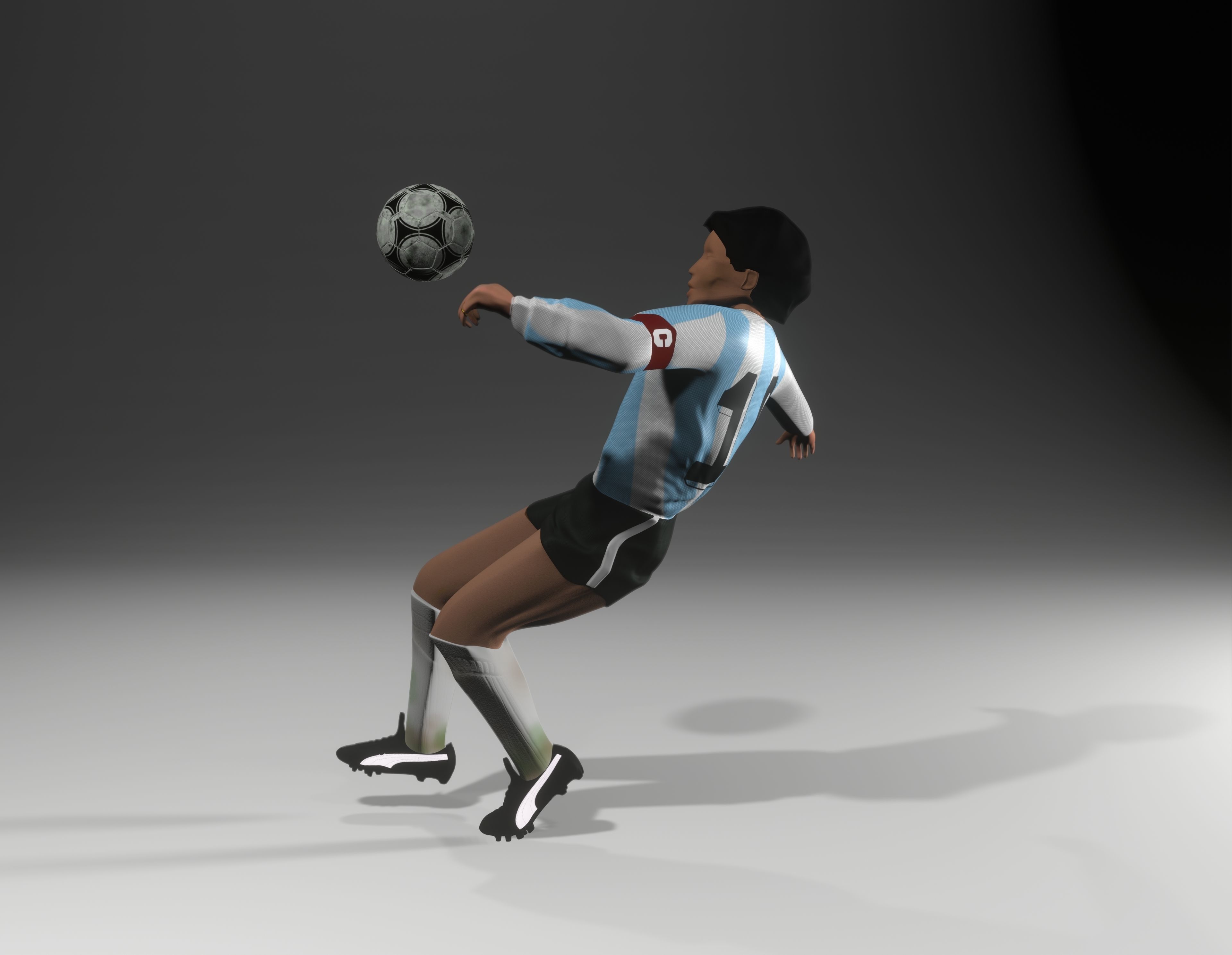 Maradona - D10S mundial 86 Low-poly 3D model_21