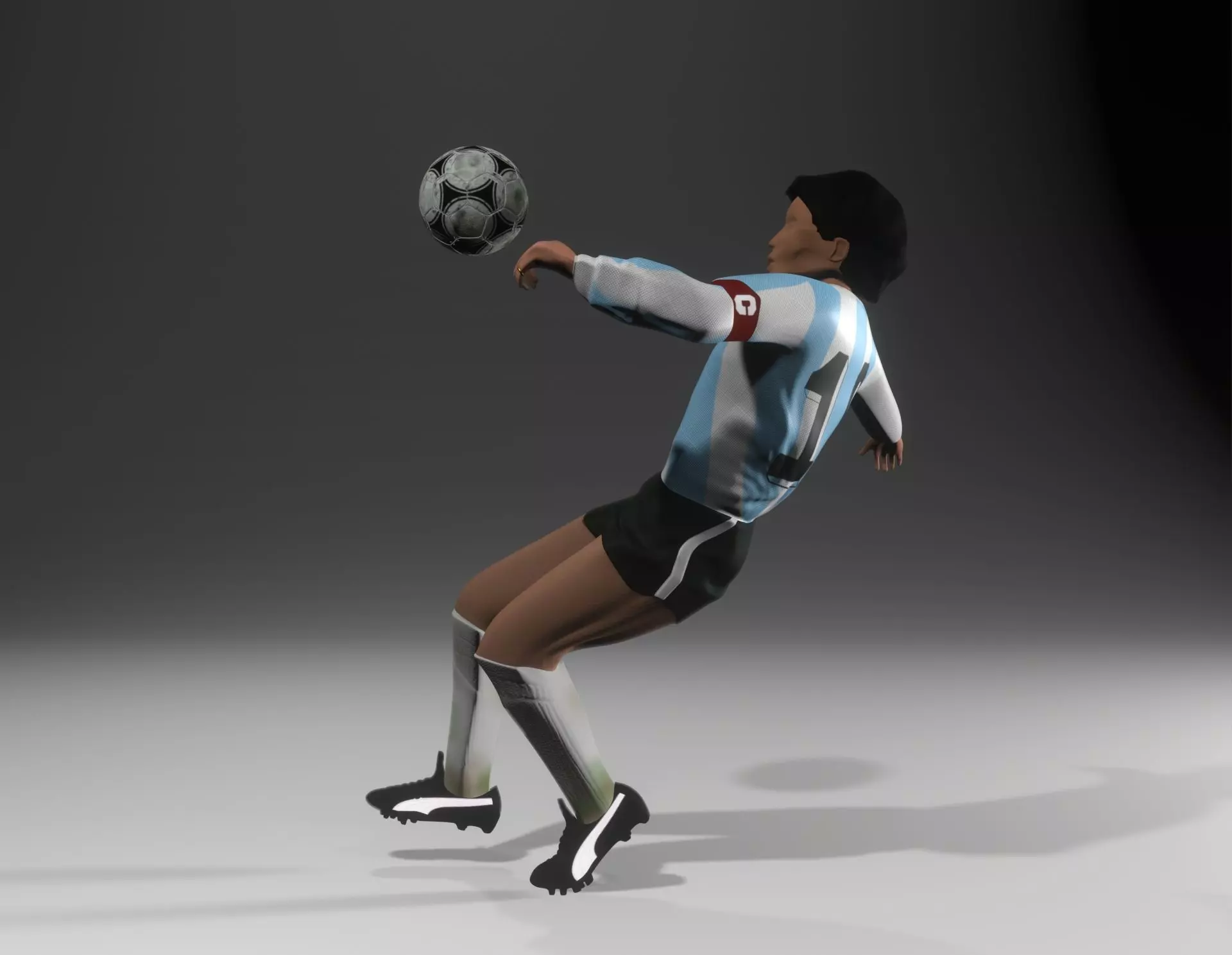Maradona - D10S mundial 86 Low-poly 3D model_0