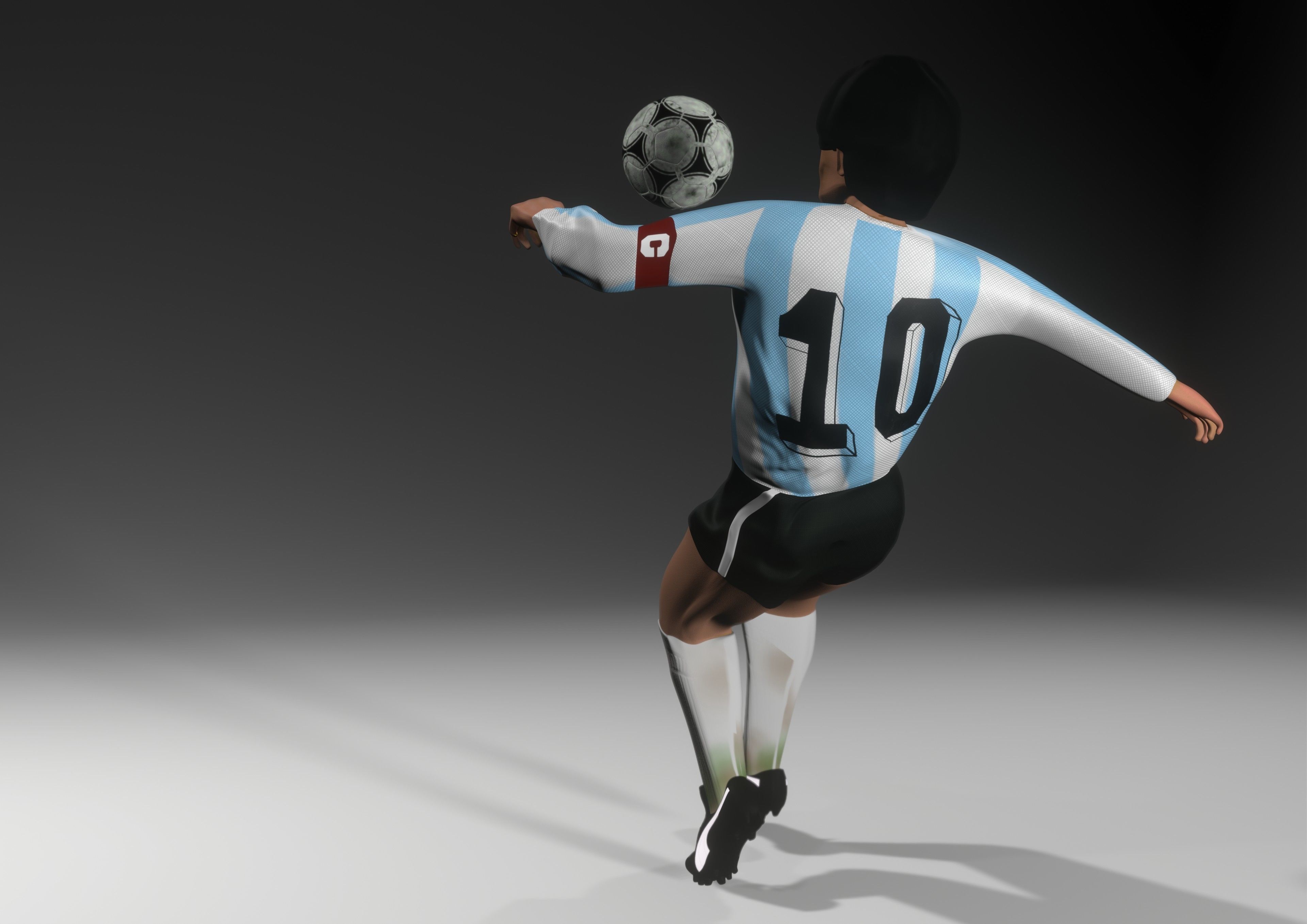 Maradona - D10S mundial 86 Low-poly 3D model_1