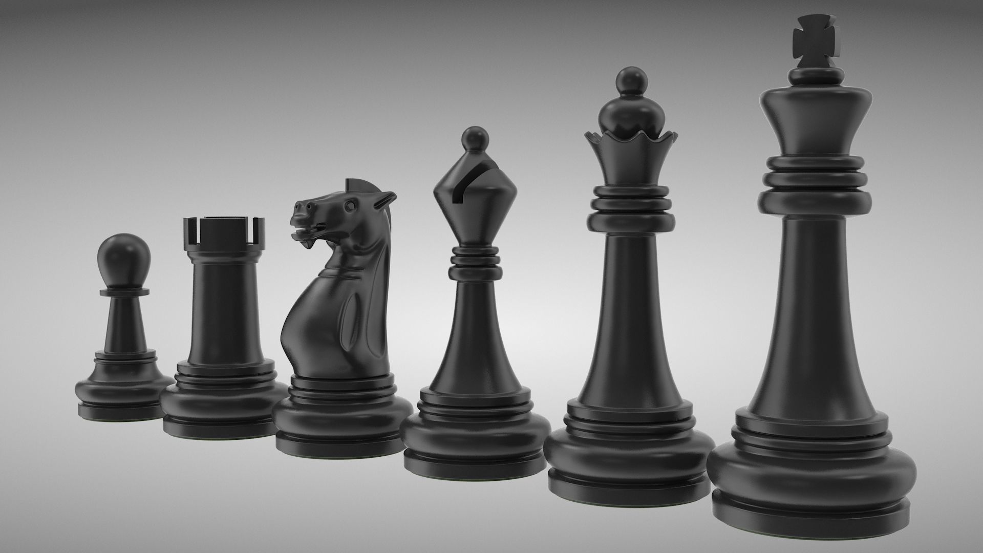 Chess Pieces Low-poly 3D model_2