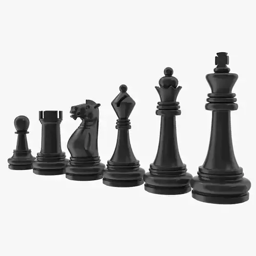 Chess Pieces Low-poly 3D model