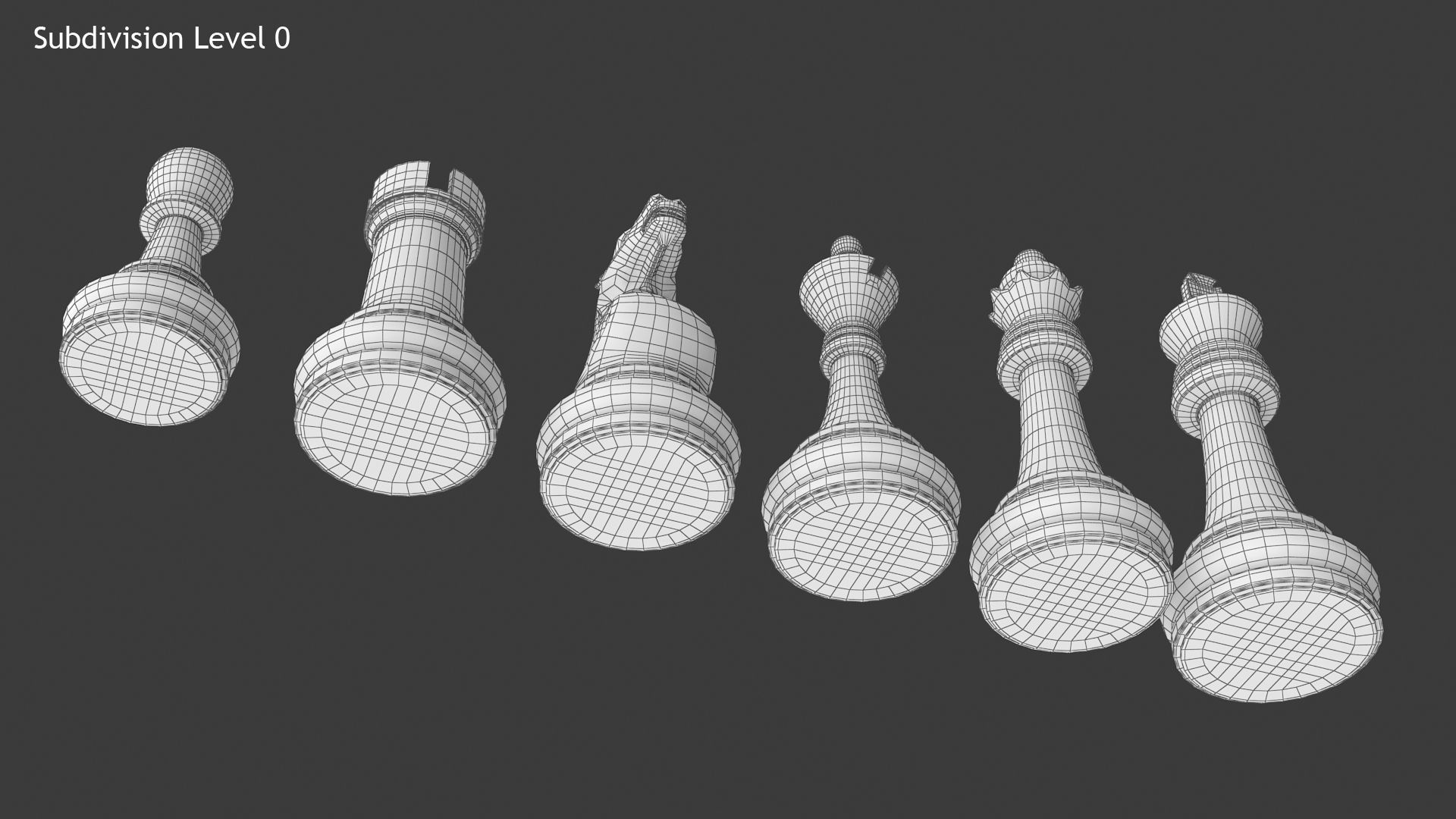 Chess Pieces Low-poly 3D model_13