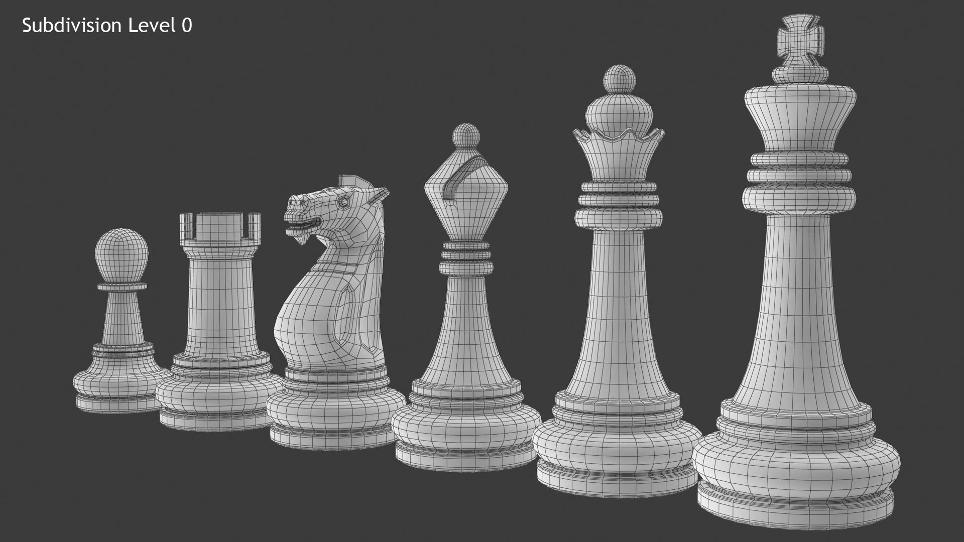 Chess Pieces Low-poly 3D model_9