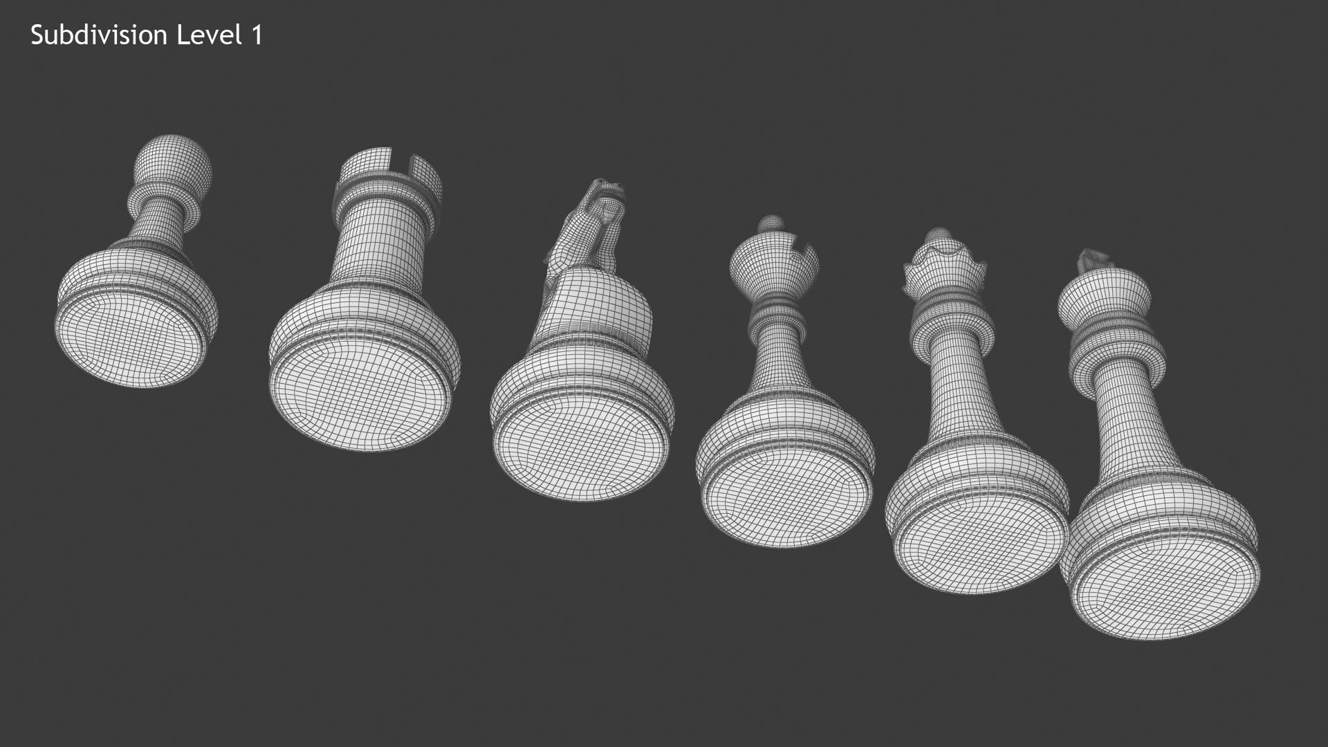 Chess Pieces Low-poly 3D model_14