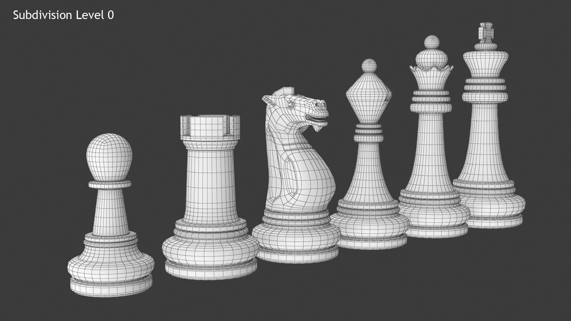 Chess Pieces Low-poly 3D model_11