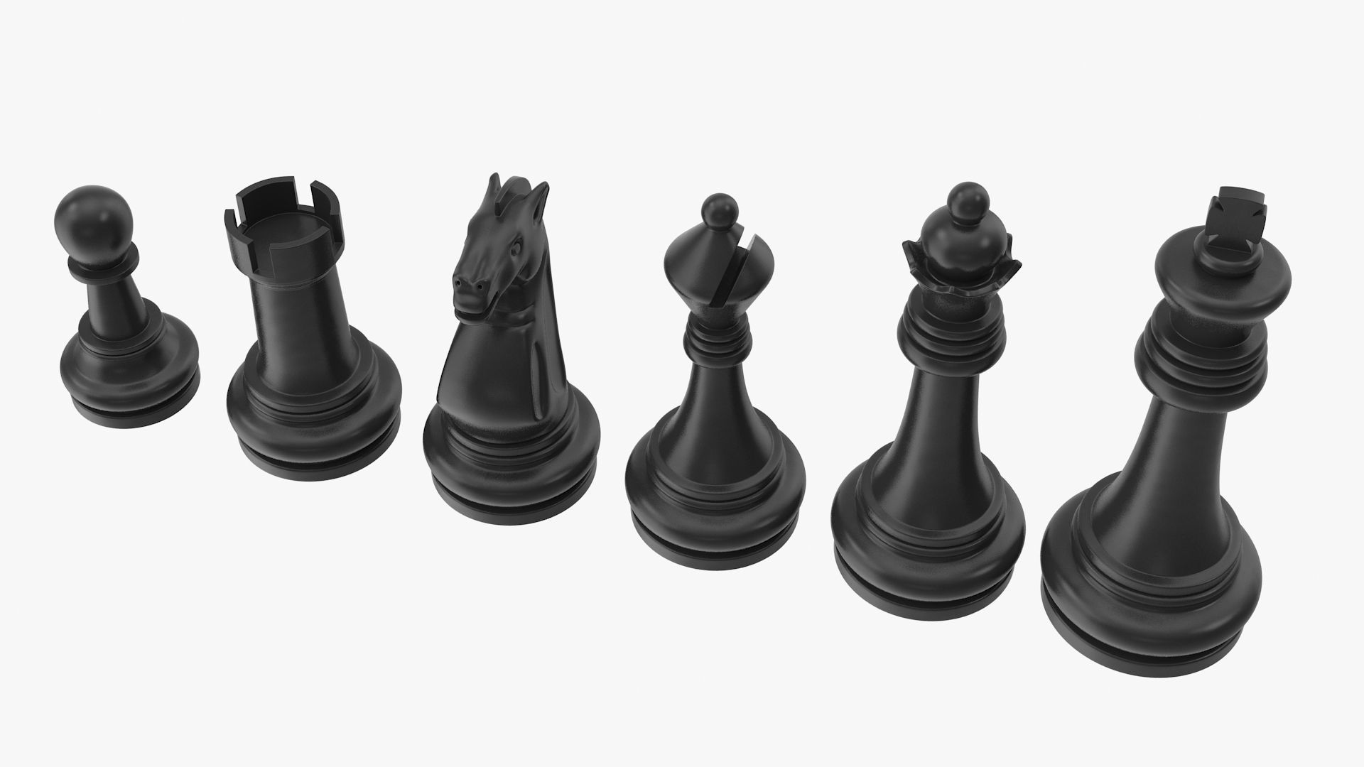 Chess Pieces Low-poly 3D model_4