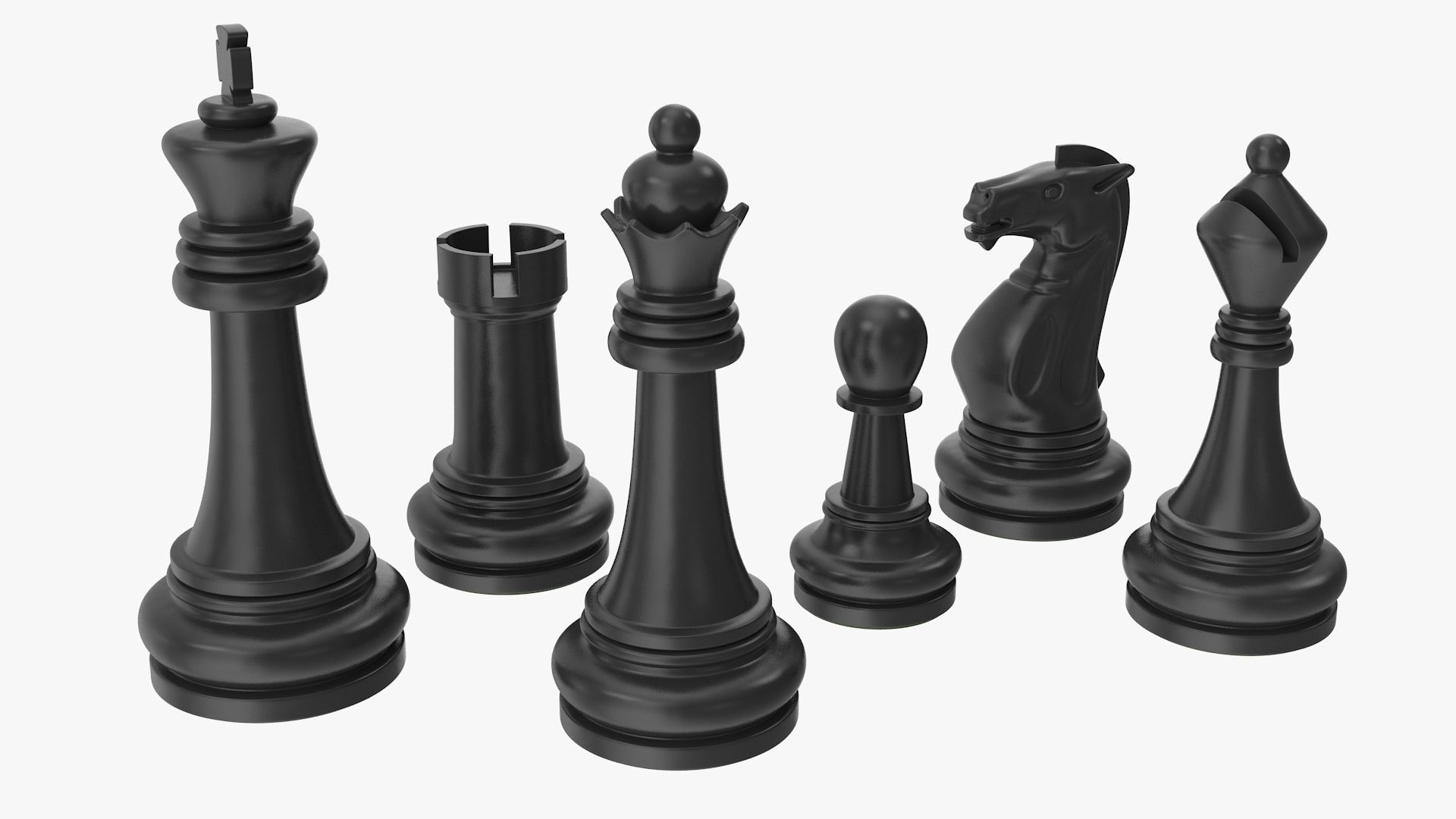 Chess Pieces Low-poly 3D model_8
