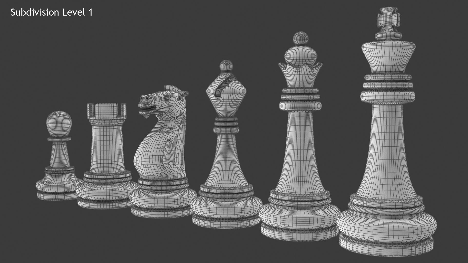 Chess Pieces Low-poly 3D model_10