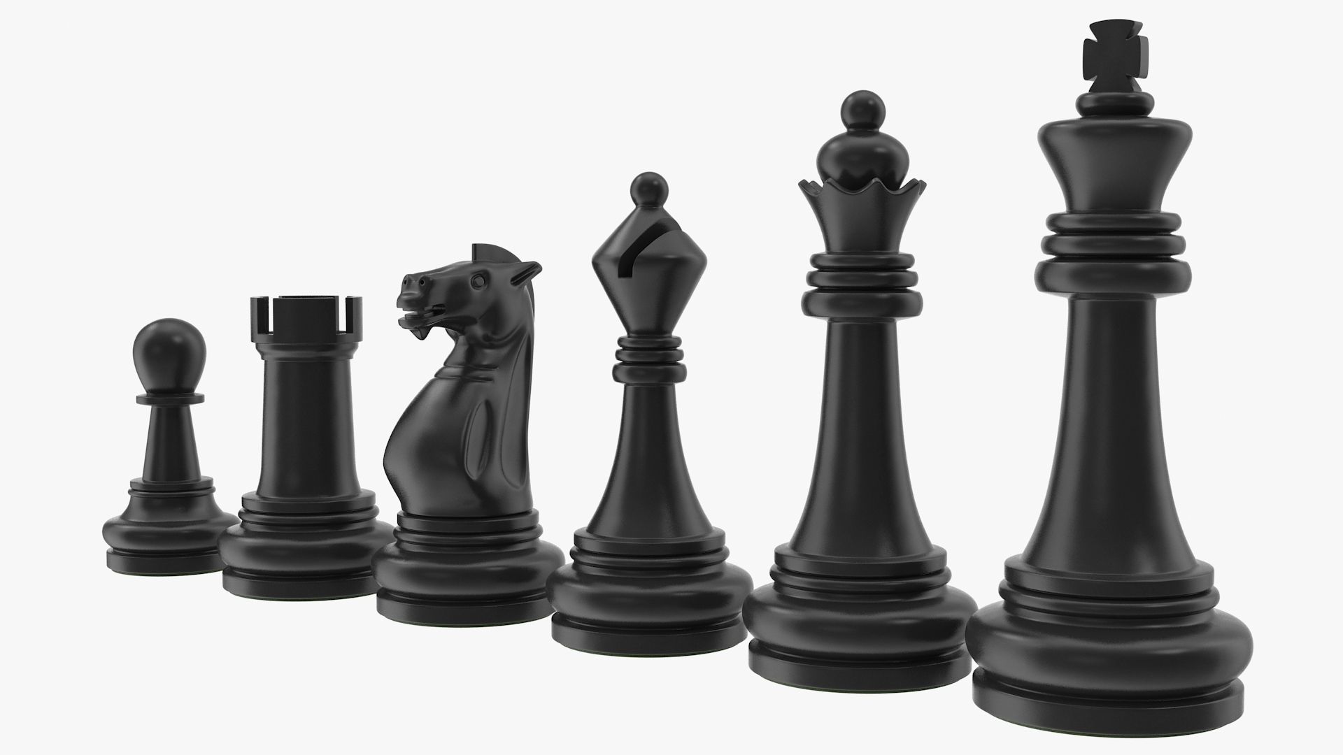 Chess Pieces Low-poly 3D model_1