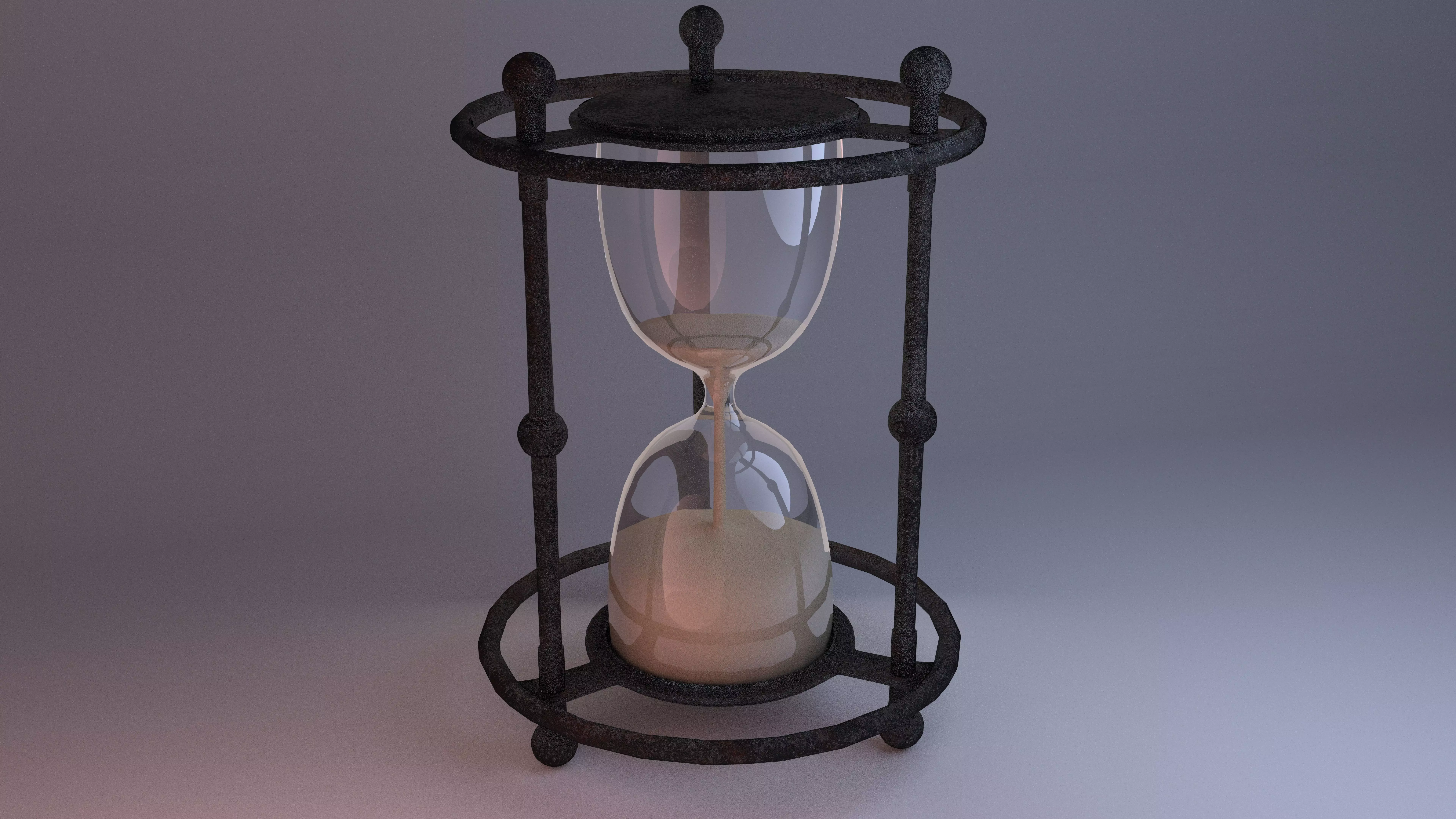 Antique HourGlass 3D model_0