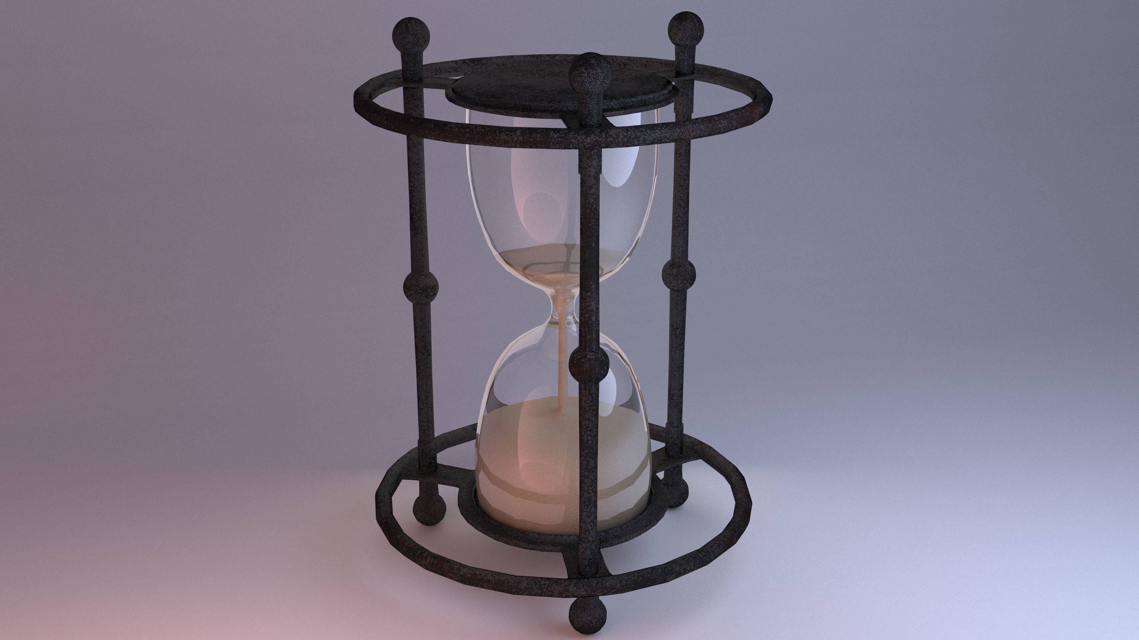 Antique HourGlass 3D model_3