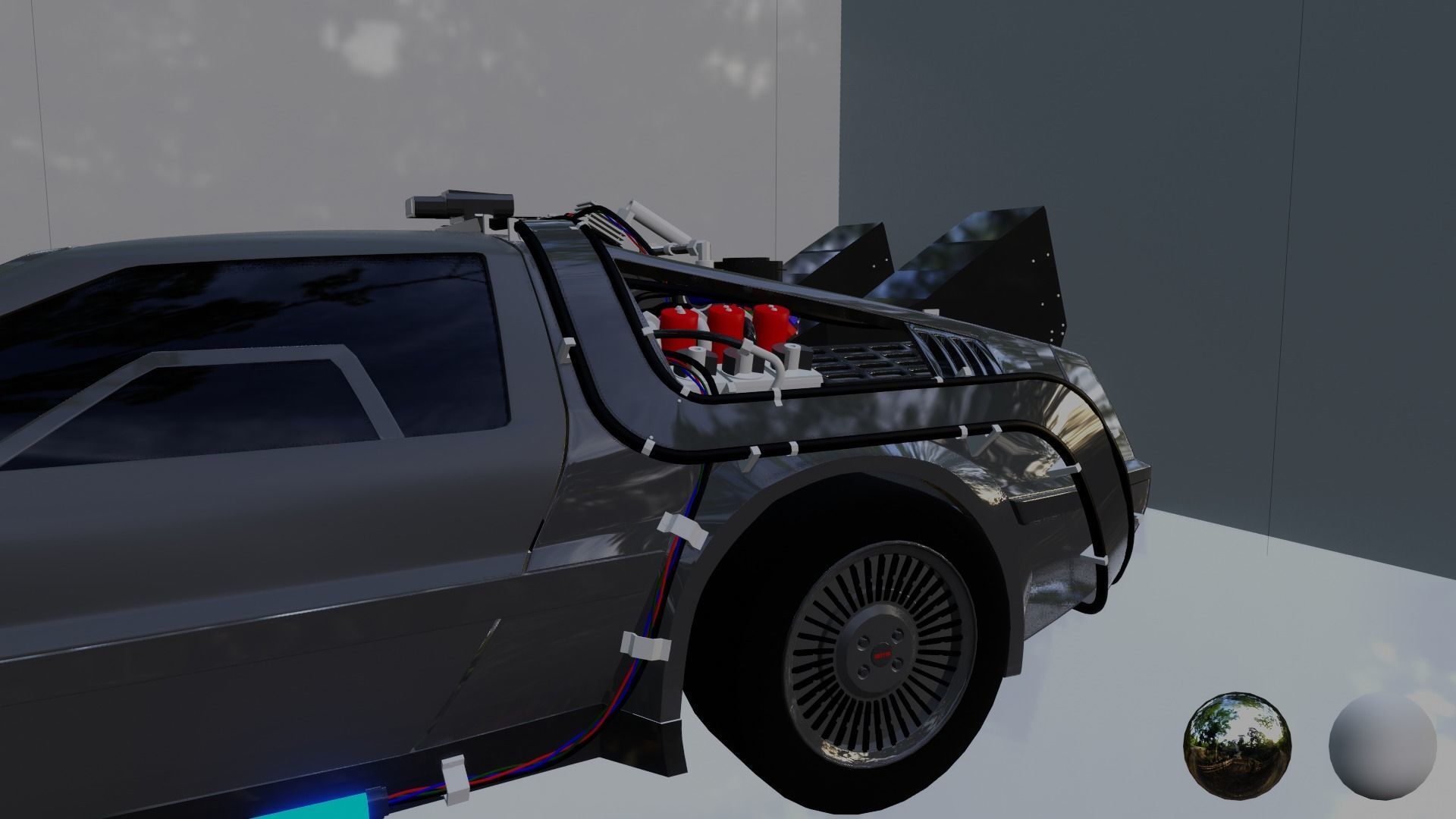 Back To The Future DeLorean 3D model_2