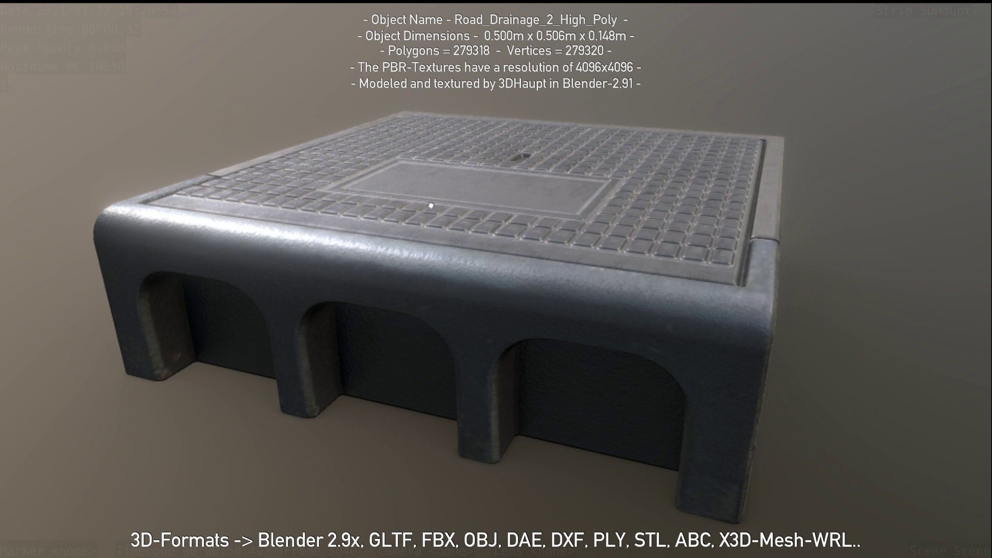 Road Drainage 2 High Poly Version 3D model_127