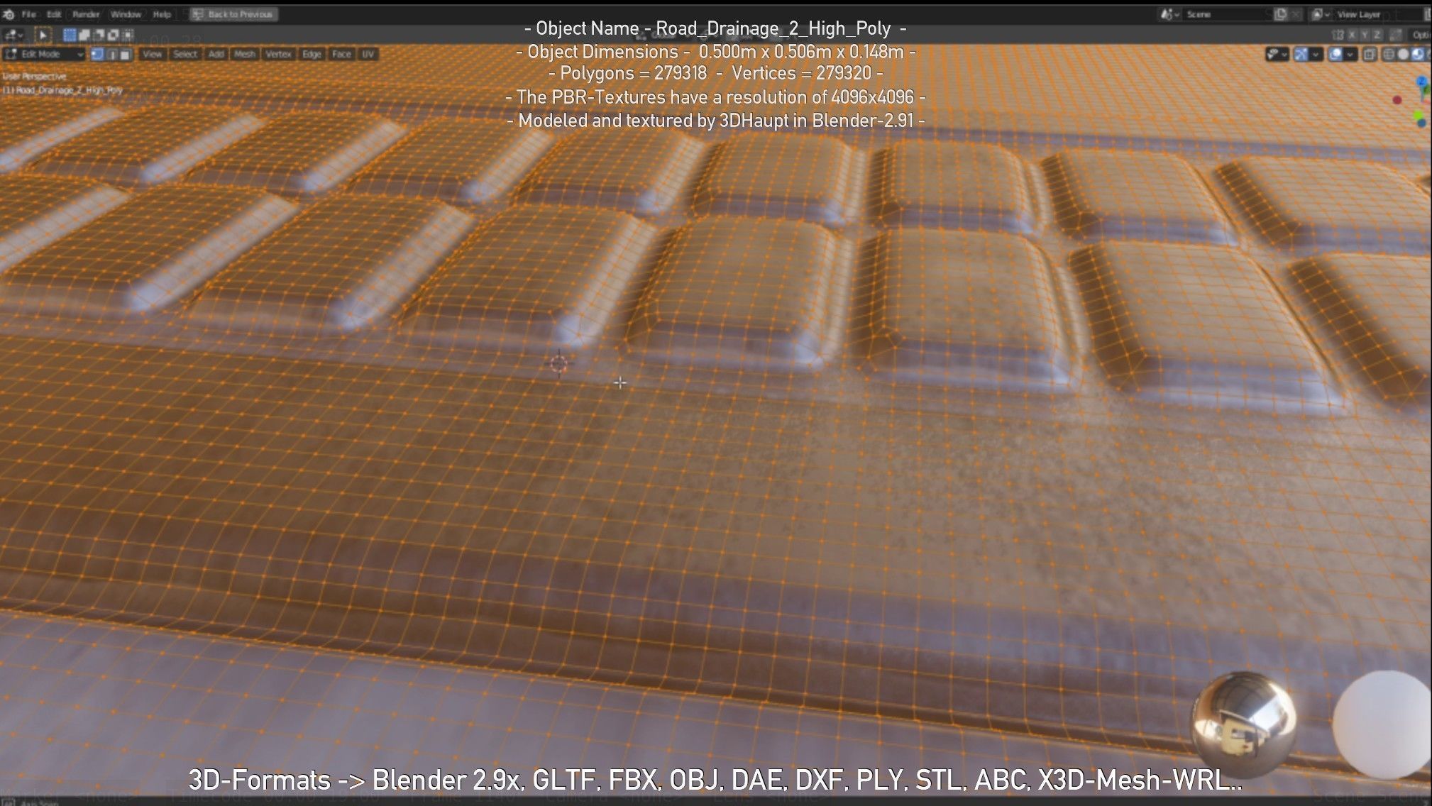 Road Drainage 2 High Poly Version 3D model_82
