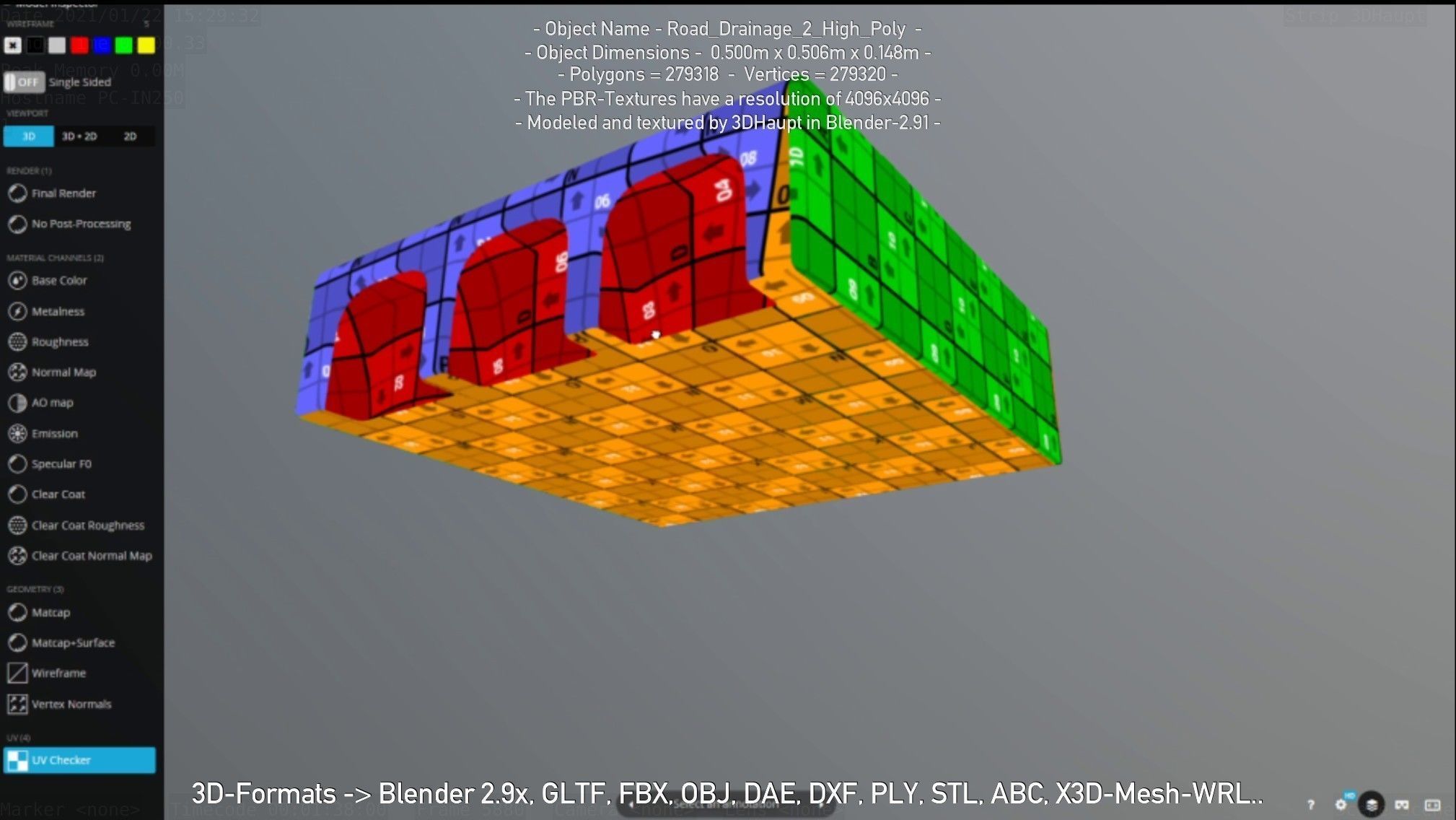 Road Drainage 2 High Poly Version 3D model_145