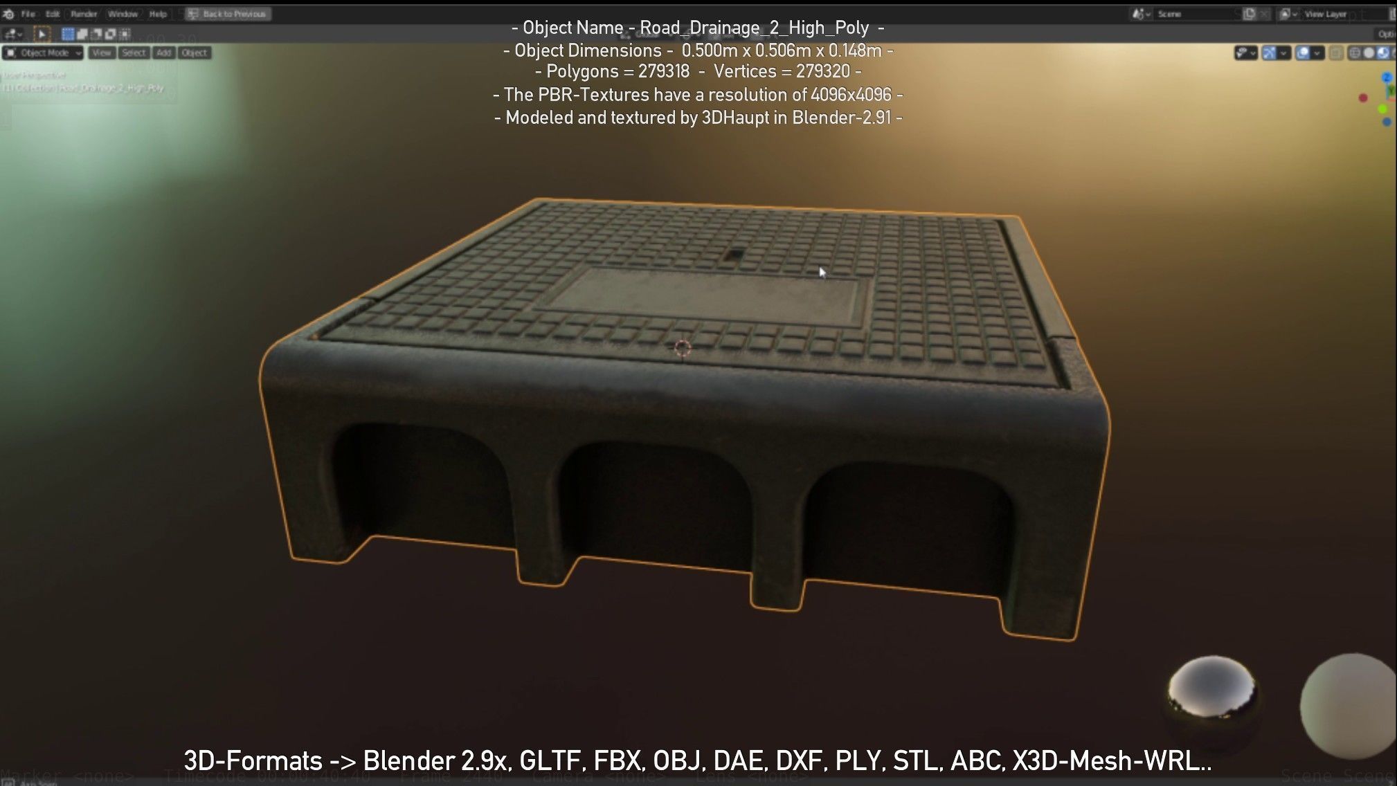 Road Drainage 2 High Poly Version 3D model_122