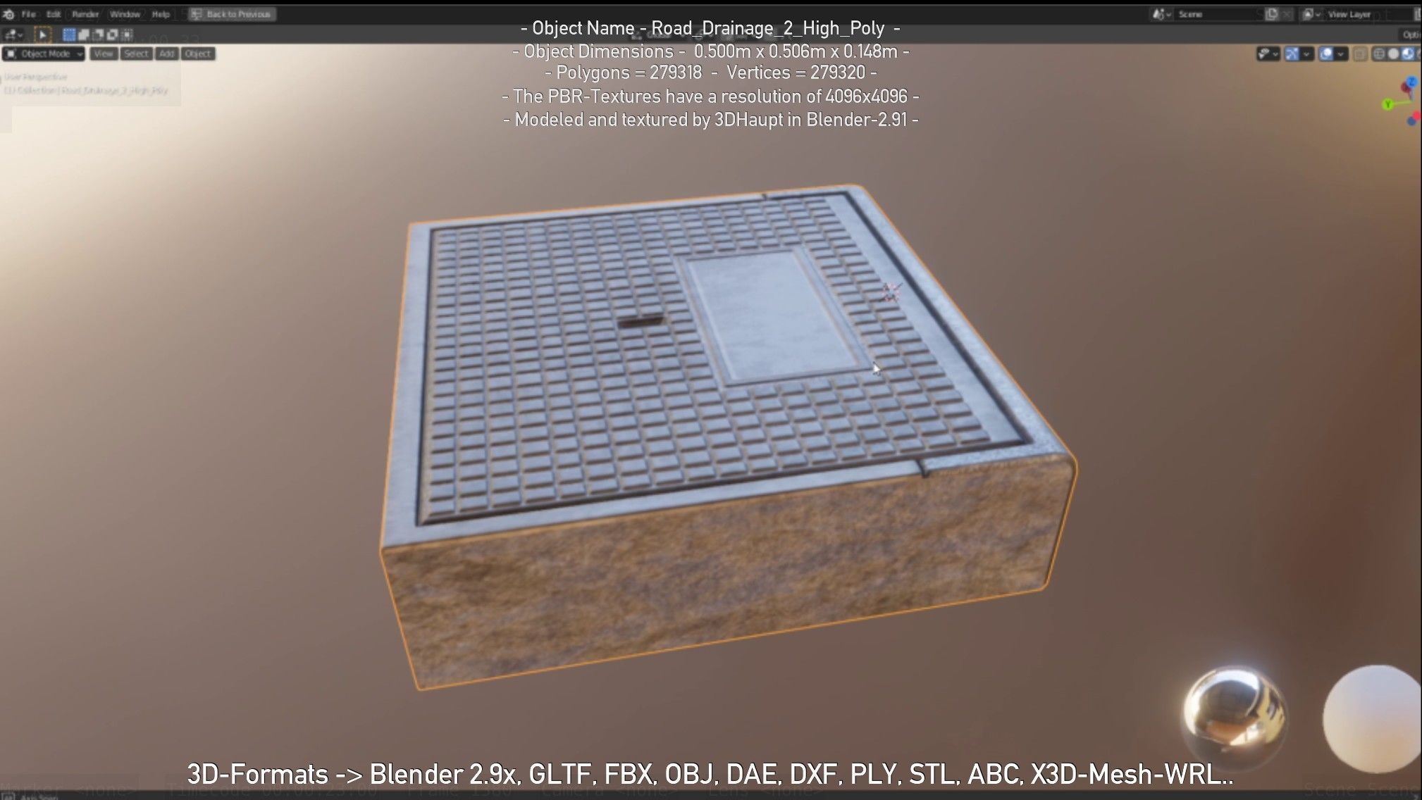 Road Drainage 2 High Poly Version 3D model_16