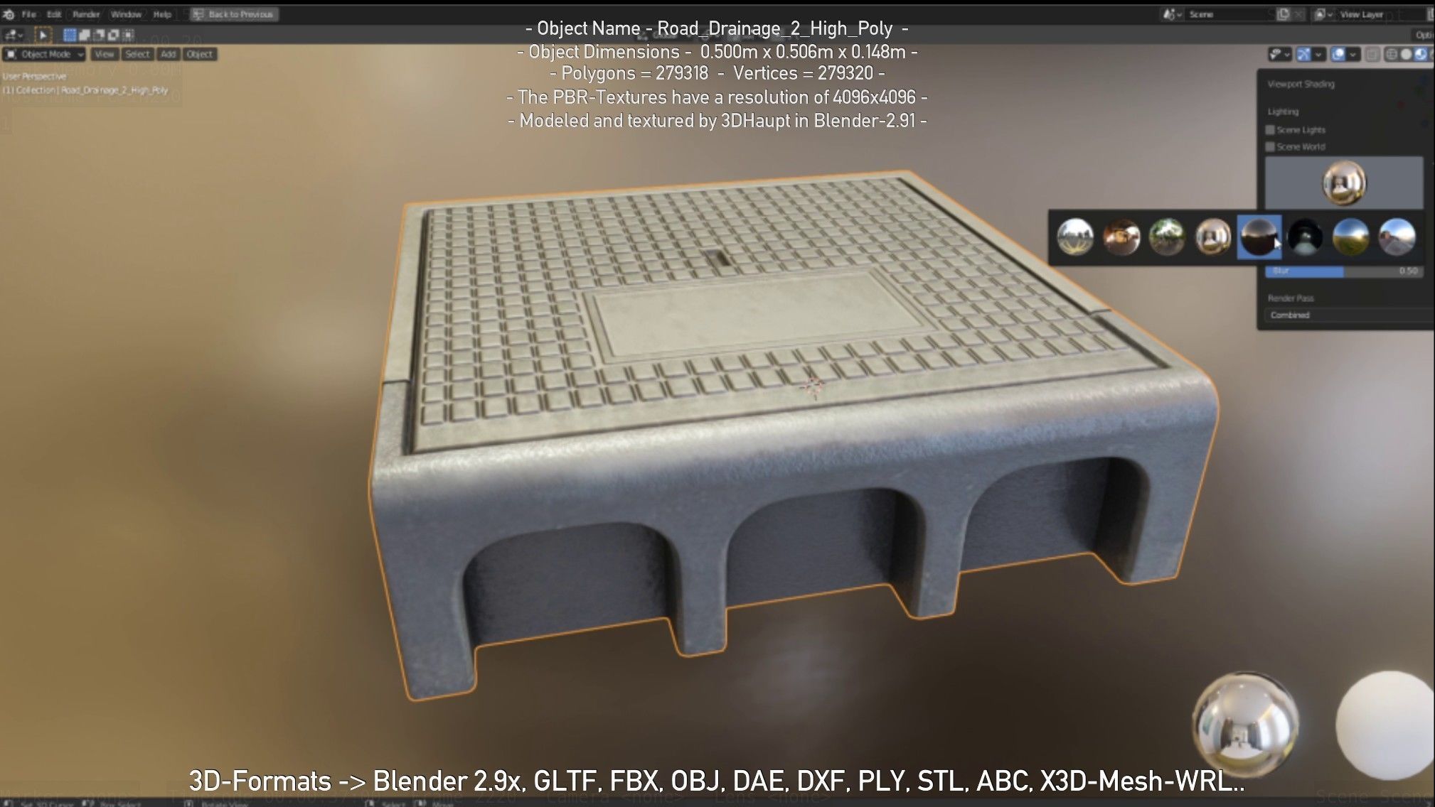 Road Drainage 2 High Poly Version 3D model_120